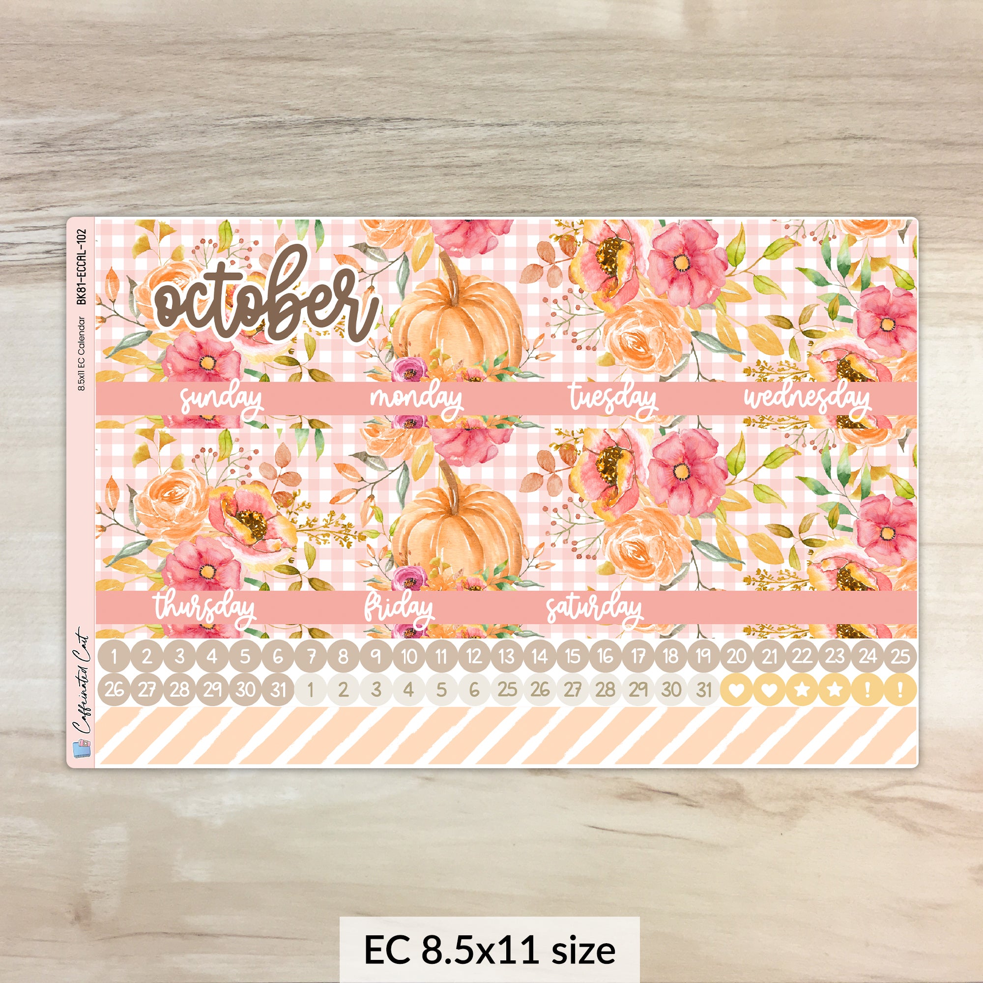 Calendar Kit for ERIN CONDREN Planners - Pumpkin Patch [ 102 ]