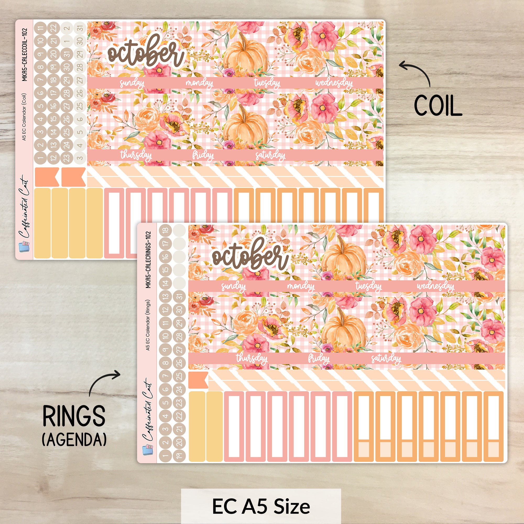 Calendar Kit for ERIN CONDREN Planners - Pumpkin Patch [ 102 ]