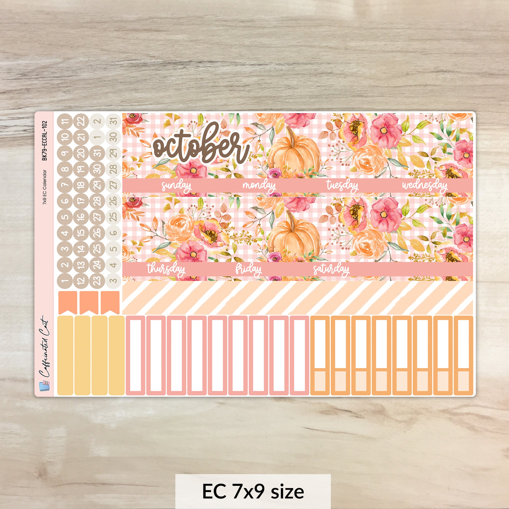 Calendar Kit for ERIN CONDREN Planners - Pumpkin Patch [ 102 ]