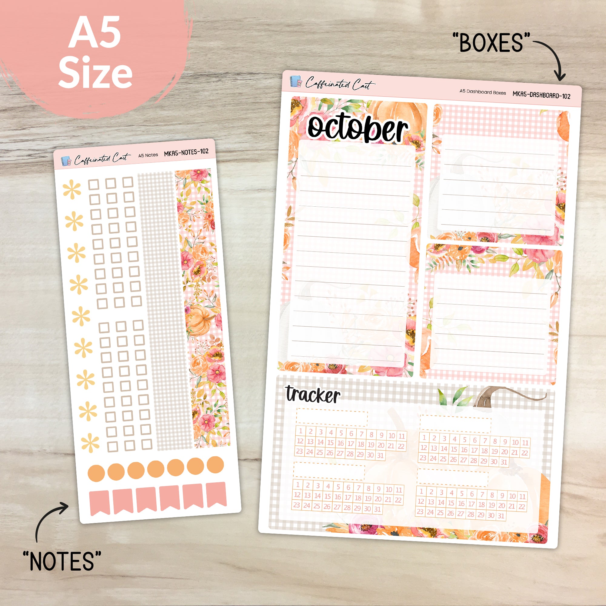 Dashboard & Notes Kit for ERIN CONDREN Planners - Pumpkin Patch [ 102 ]