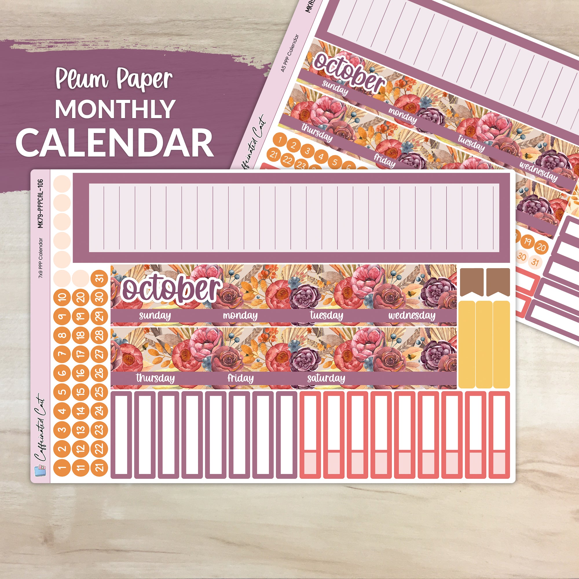 Calendar Kit for PLUM PAPER Planners - Harvest Vibes [ 106 ]