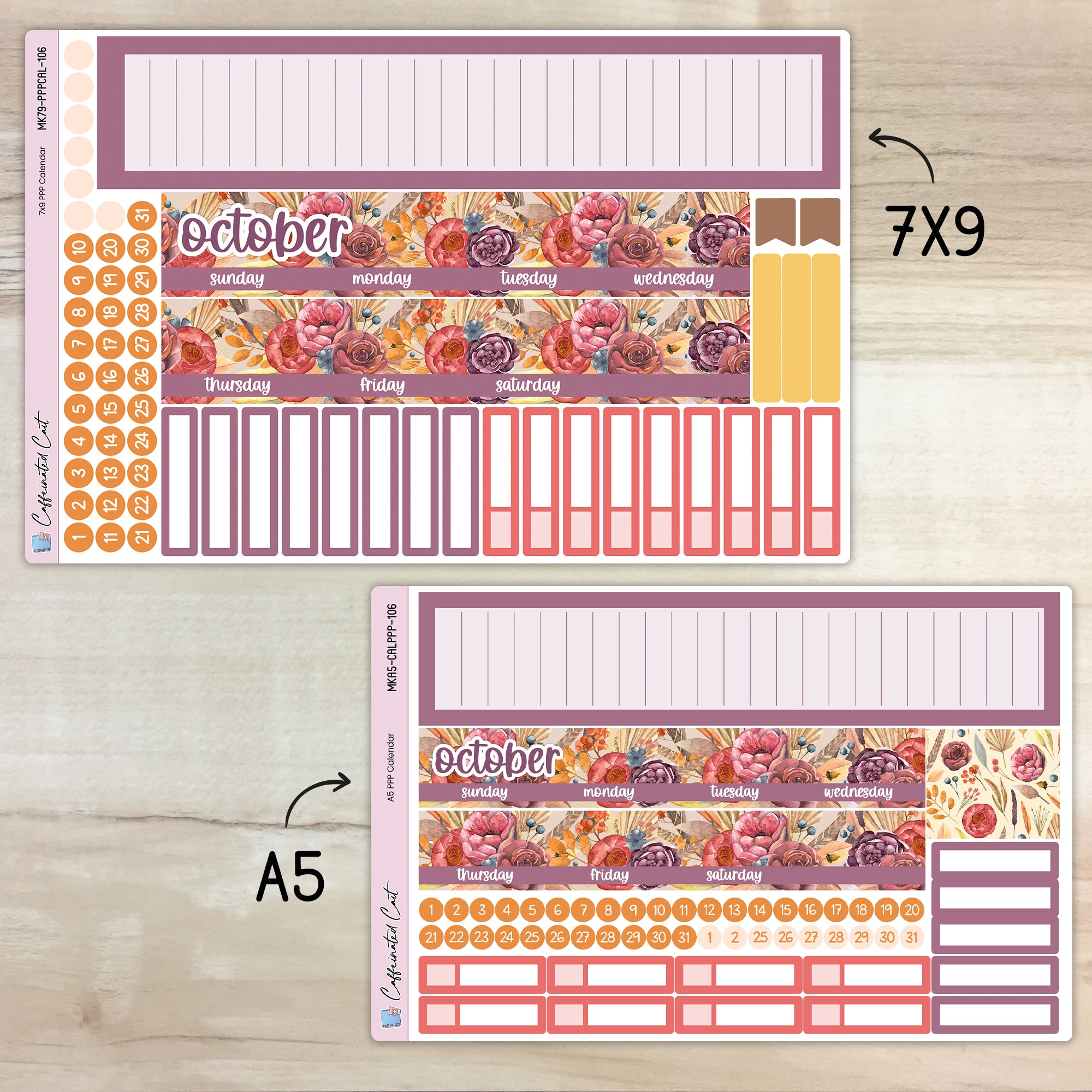 Calendar Kit for PLUM PAPER Planners - Harvest Vibes [ 106 ]