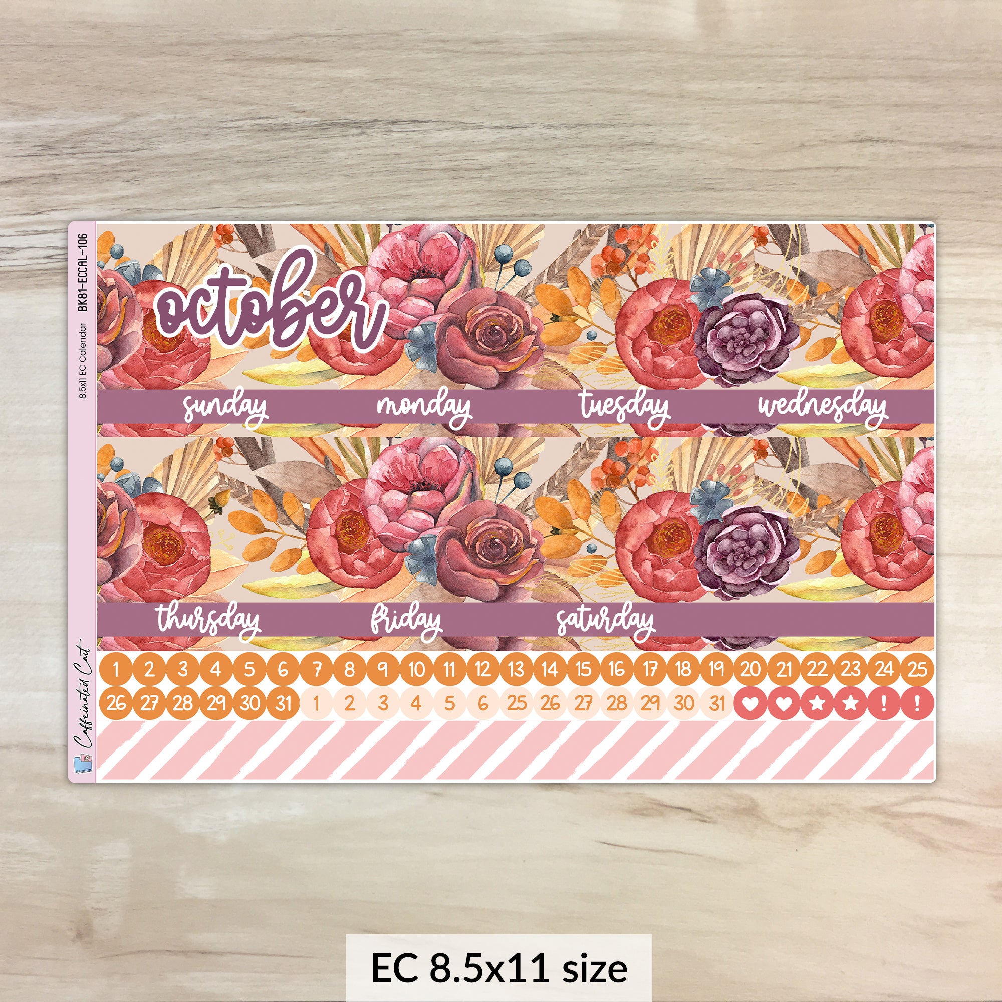 Calendar Kit for ERIN CONDREN Planners - Harvest Vibes [ 106 ]