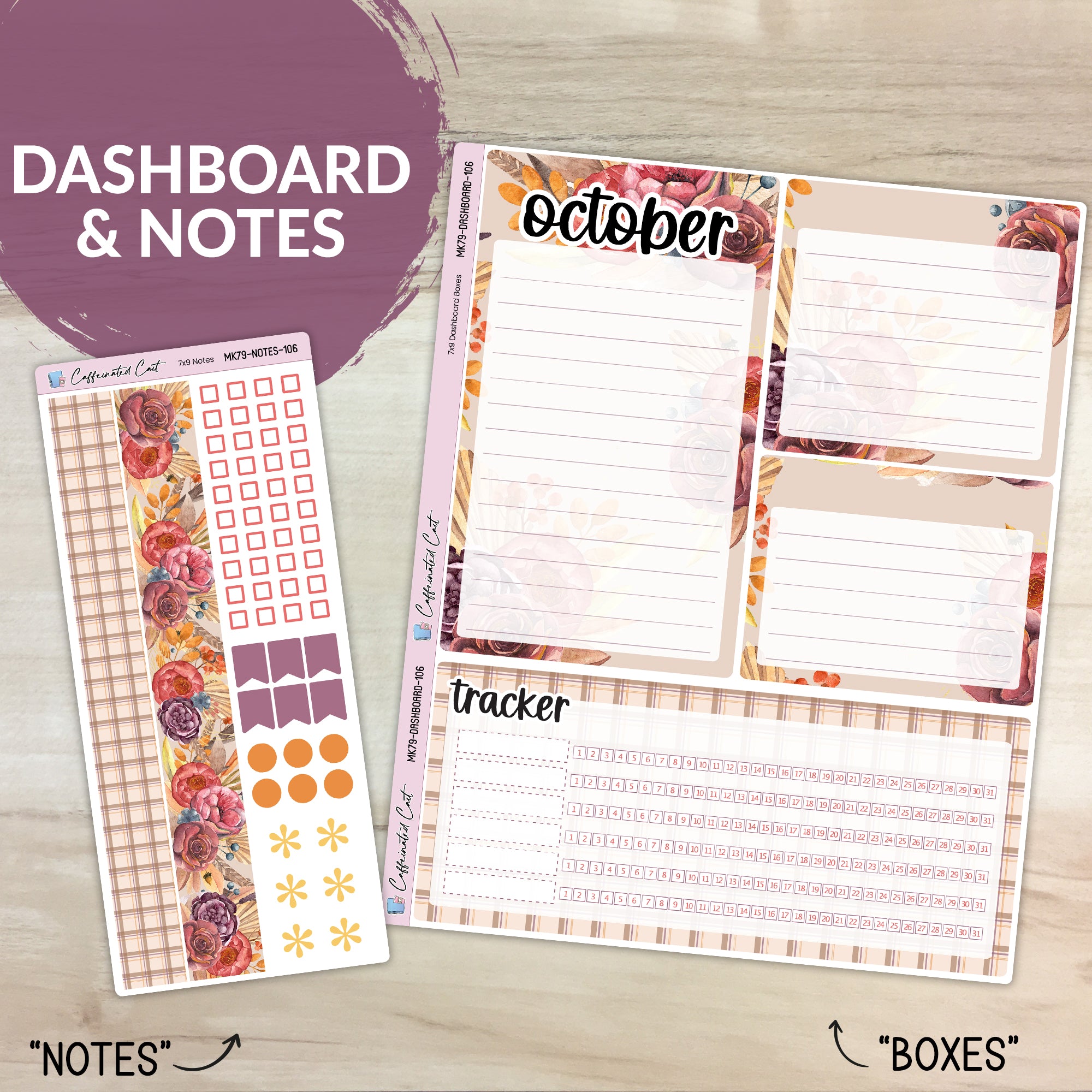 Dashboard & Notes Kit for ERIN CONDREN Planners - Harvest Vibes [ 106 ]