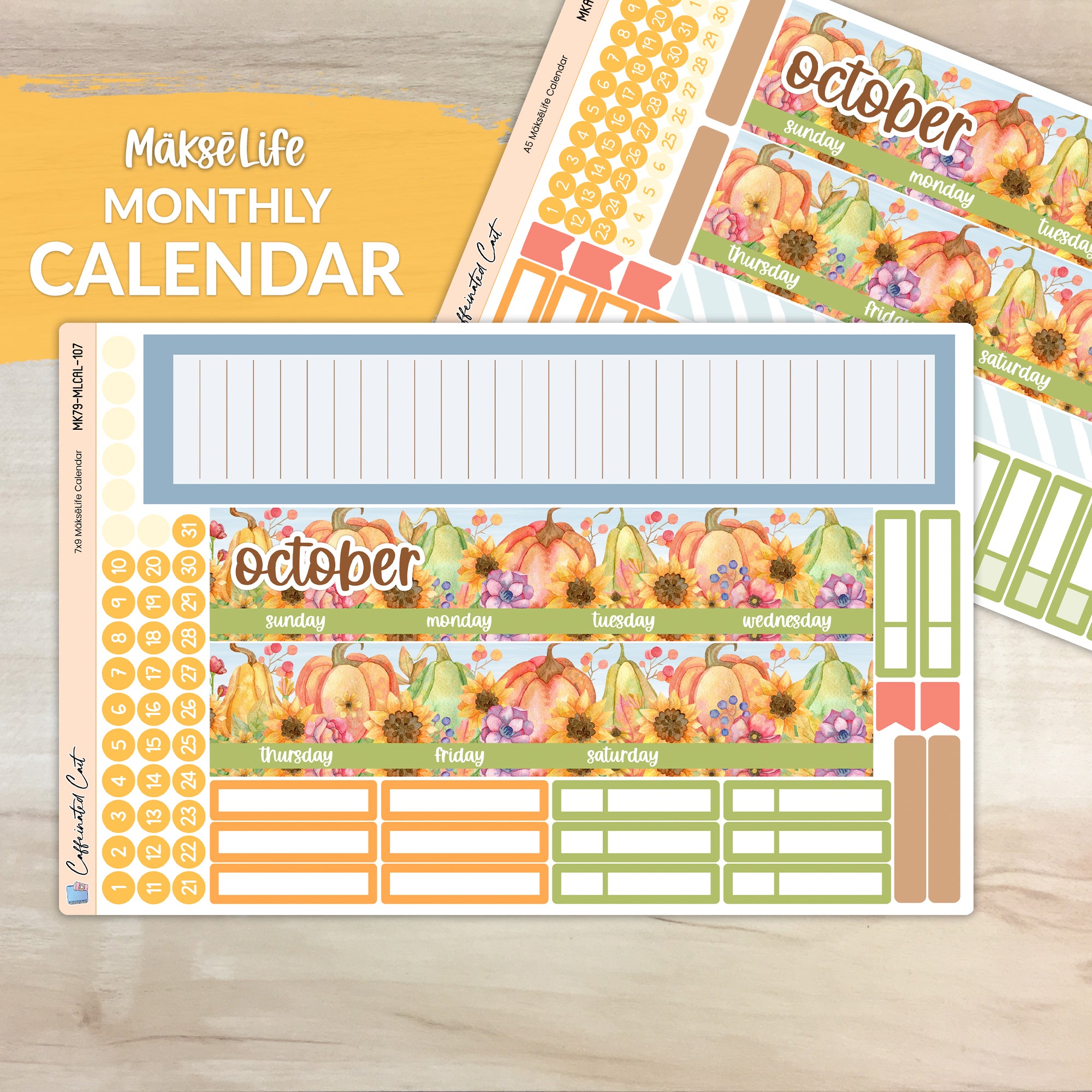 Calendar Kit for MAKSELIFE Planners - Bright Autumn [ 107 ]