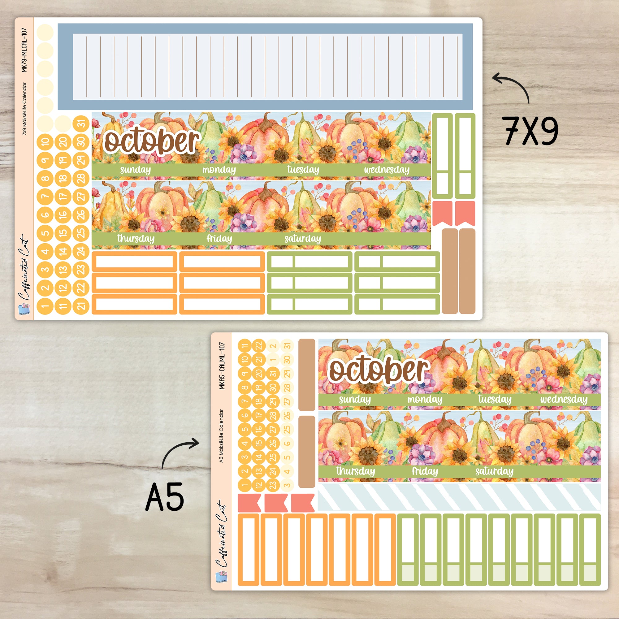 Calendar Kit for MAKSELIFE Planners - Bright Autumn [ 107 ]