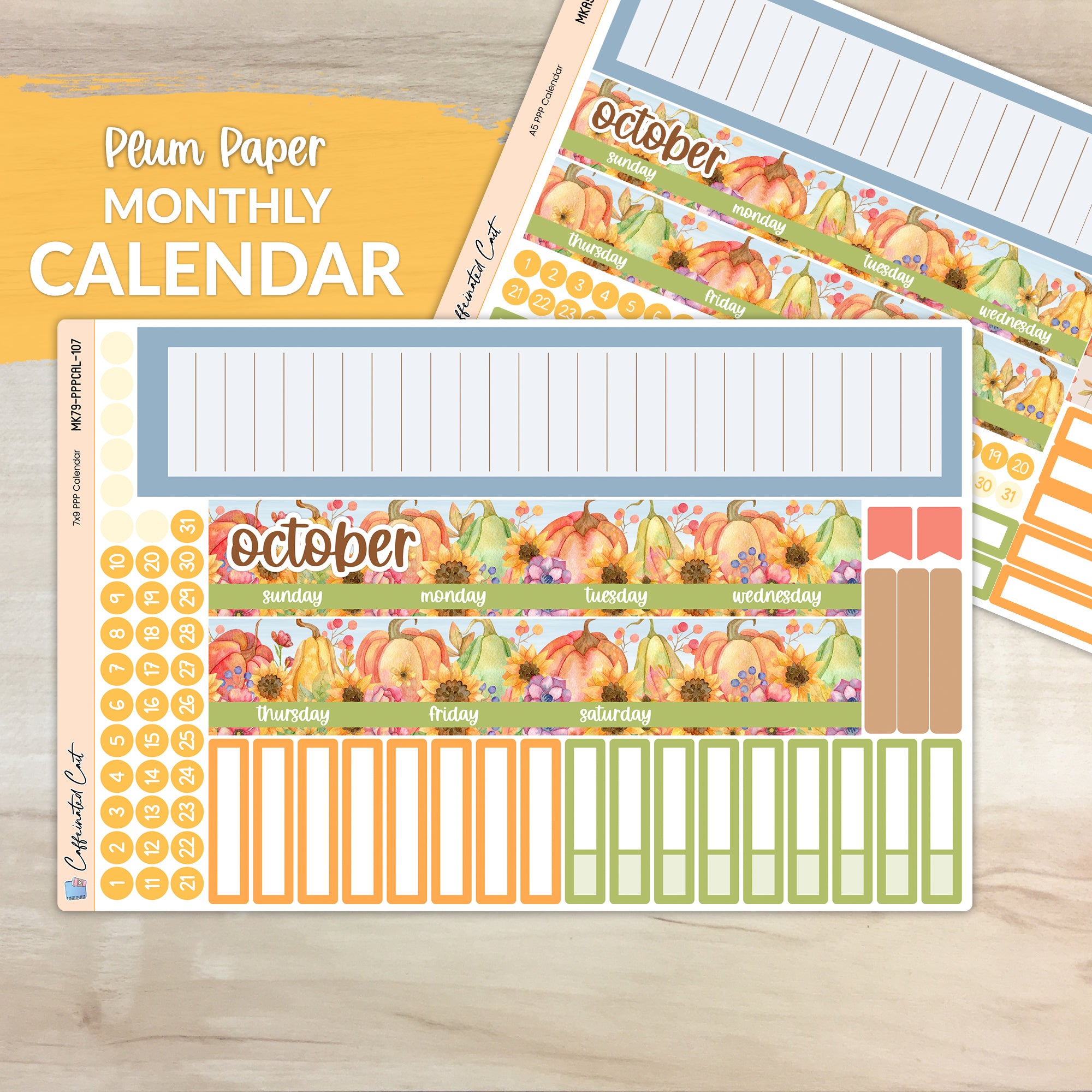 Calendar Kit for PLUM PAPER Planners - Bright Autumn [ 107 ]