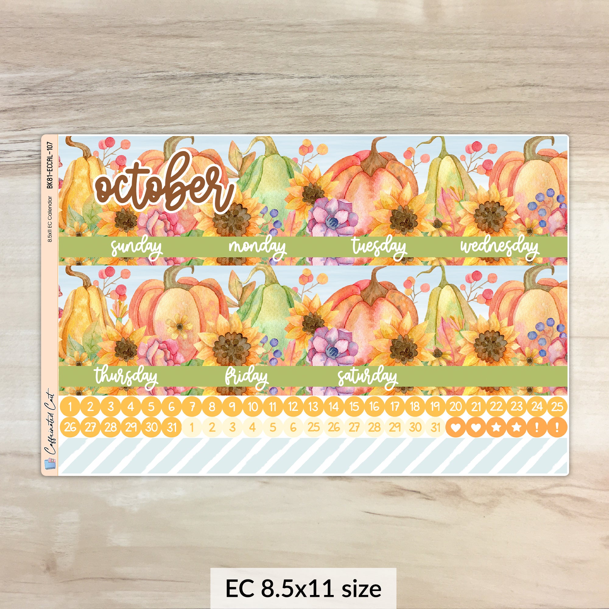 Calendar Kit for ERIN CONDREN Planners - Bright Autumn [ 107 ]