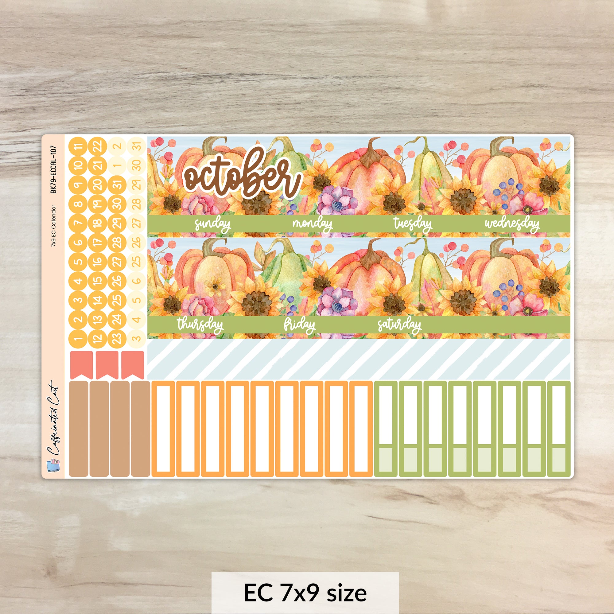 Calendar Kit for ERIN CONDREN Planners - Bright Autumn [ 107 ]