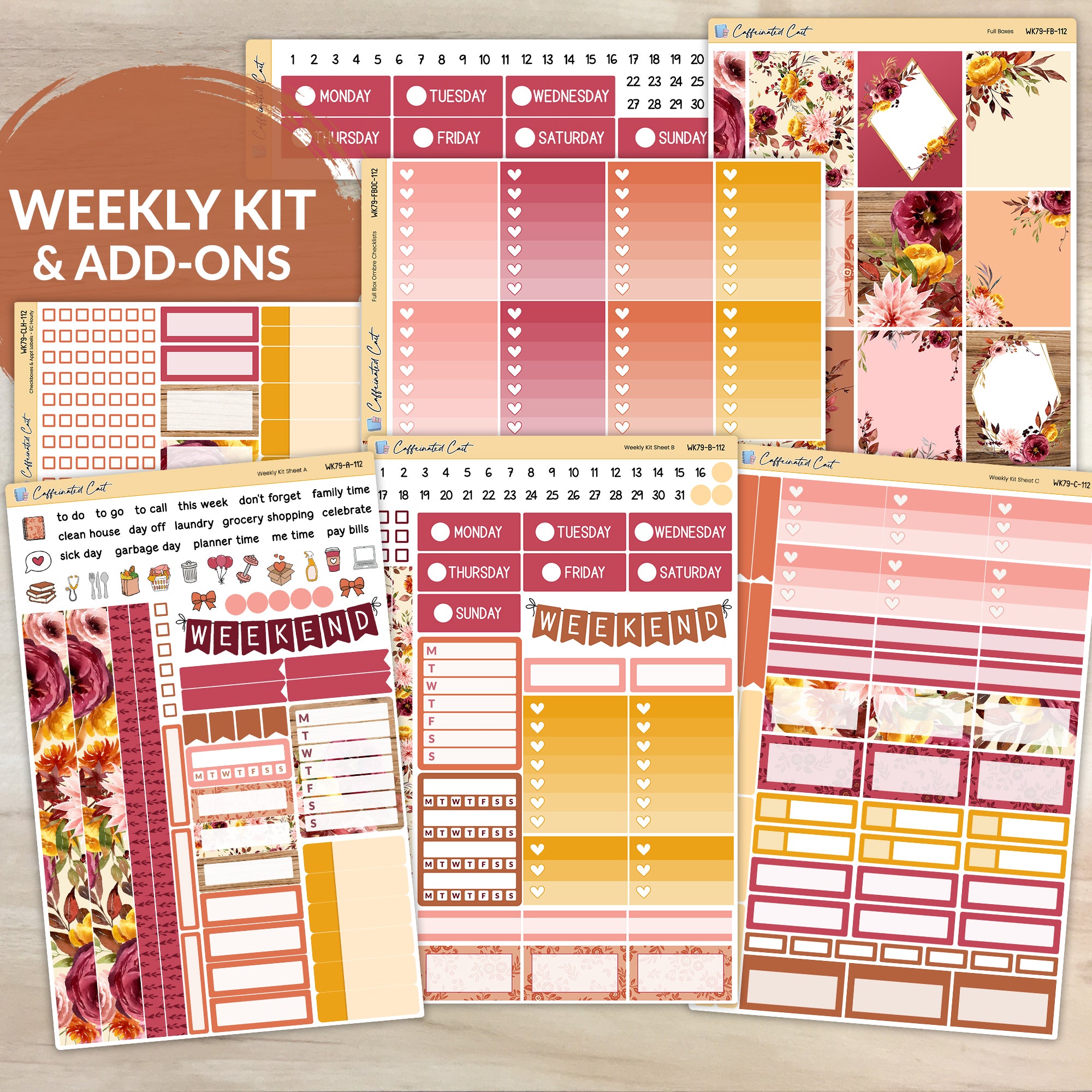 Weekly Kit & Add-ons - Burnt Floral [ 112 ]