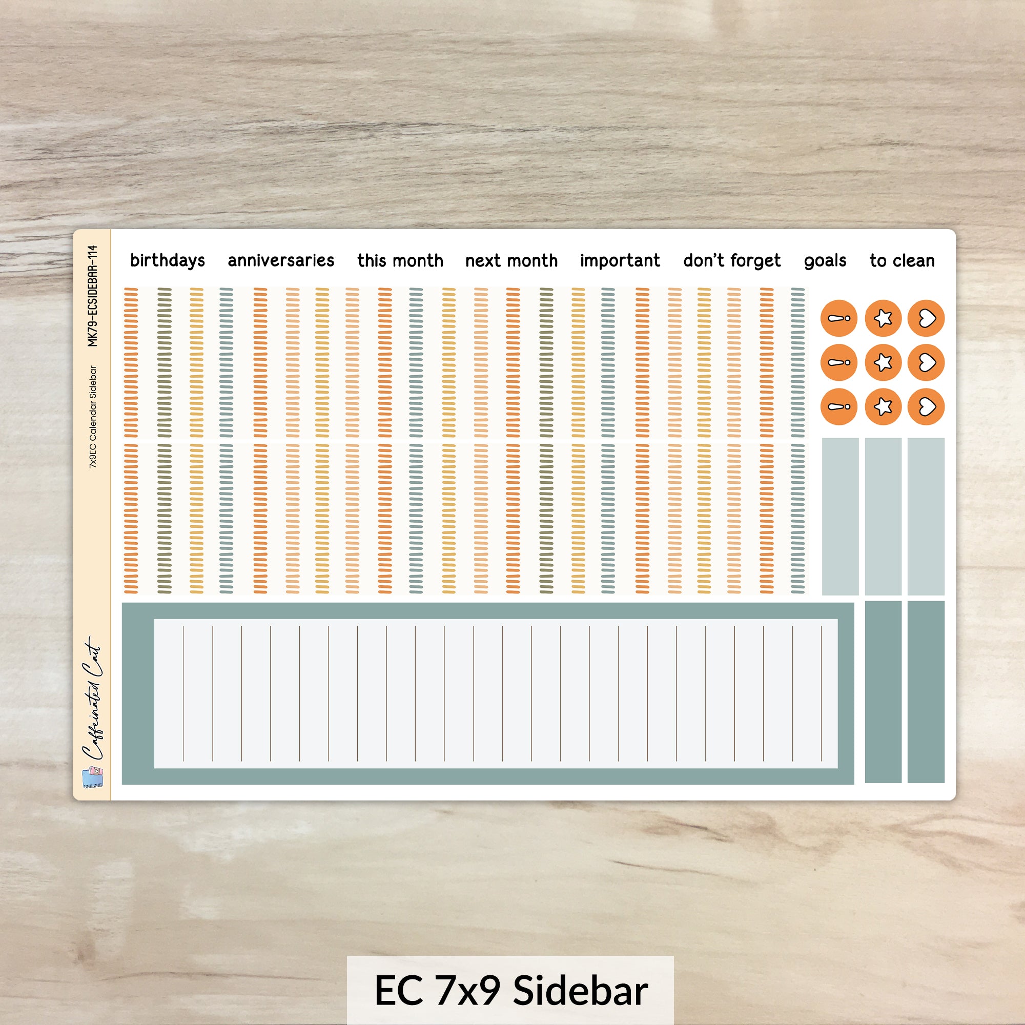 Calendar Kit for ERIN CONDREN Planners - Pumpkin Harvest [ 114 ]