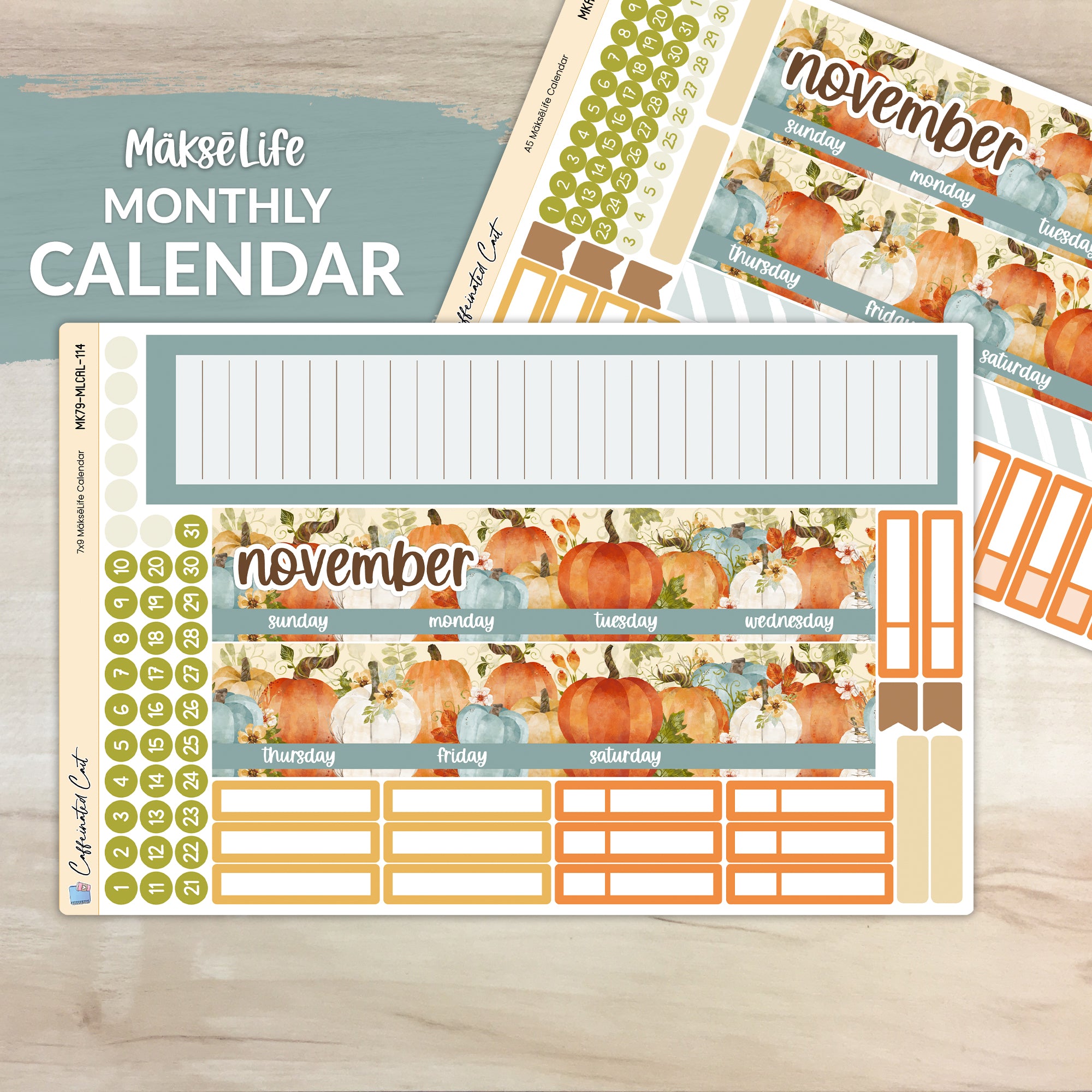 Calendar Kit for MAKSELIFE Planners - Pumpkin Harvest [ 114 ]