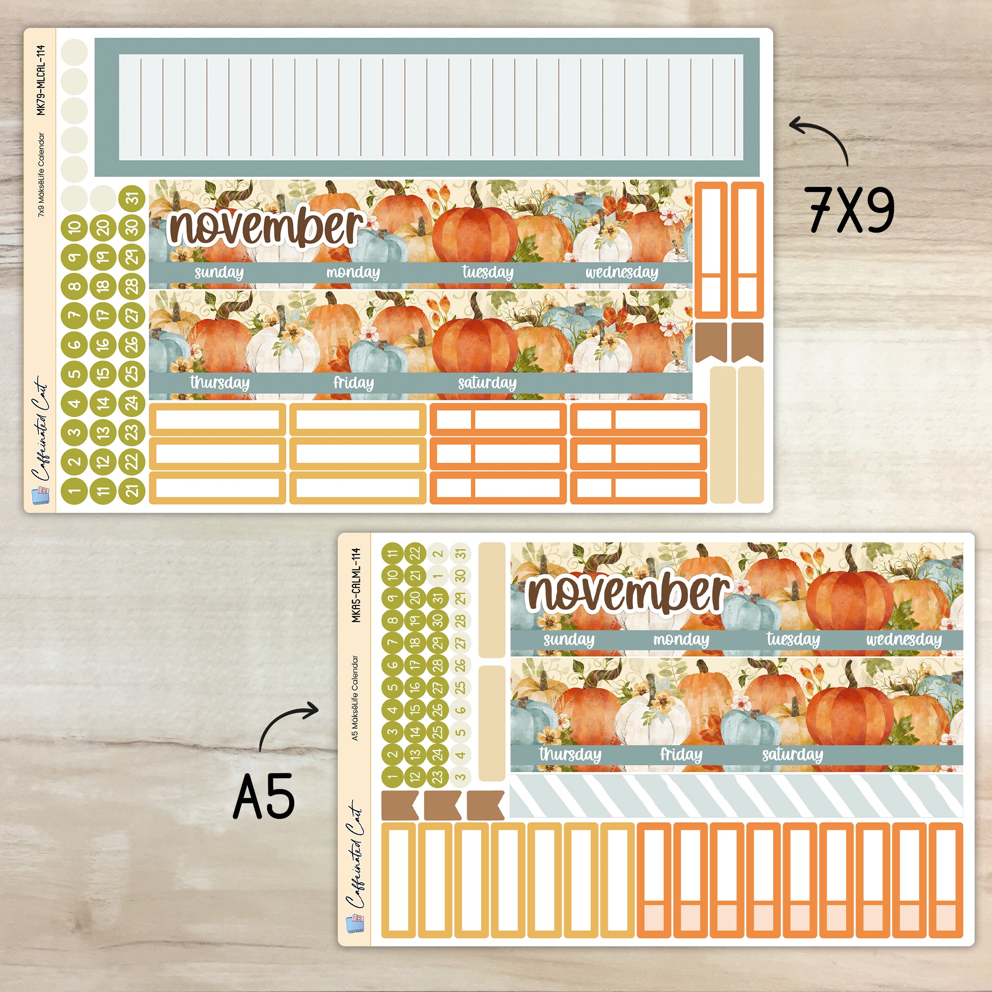 Calendar Kit for MAKSELIFE Planners - Pumpkin Harvest [ 114 ]