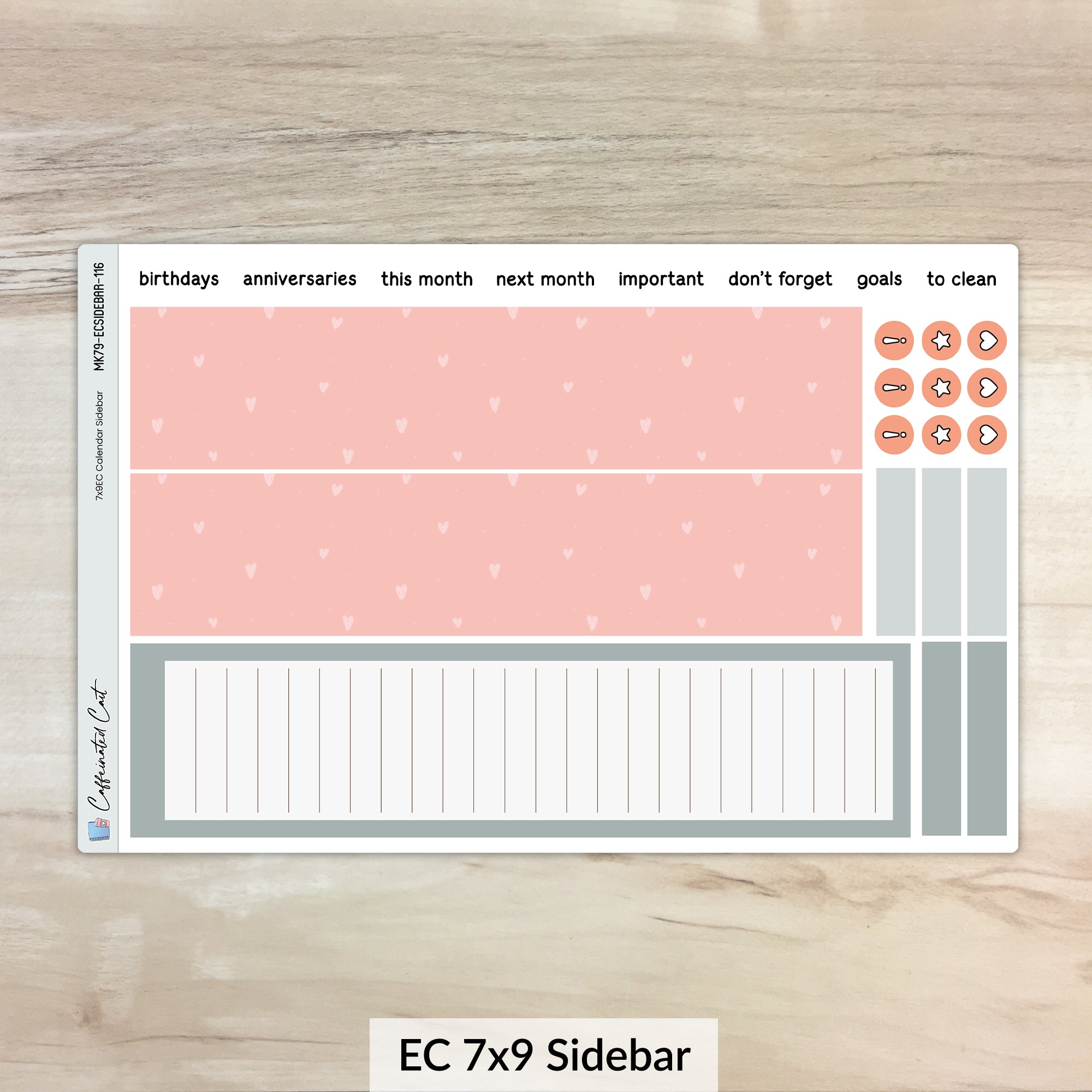 Calendar Kit for ERIN CONDREN Planners - Cranberry Frost [ 116 ]