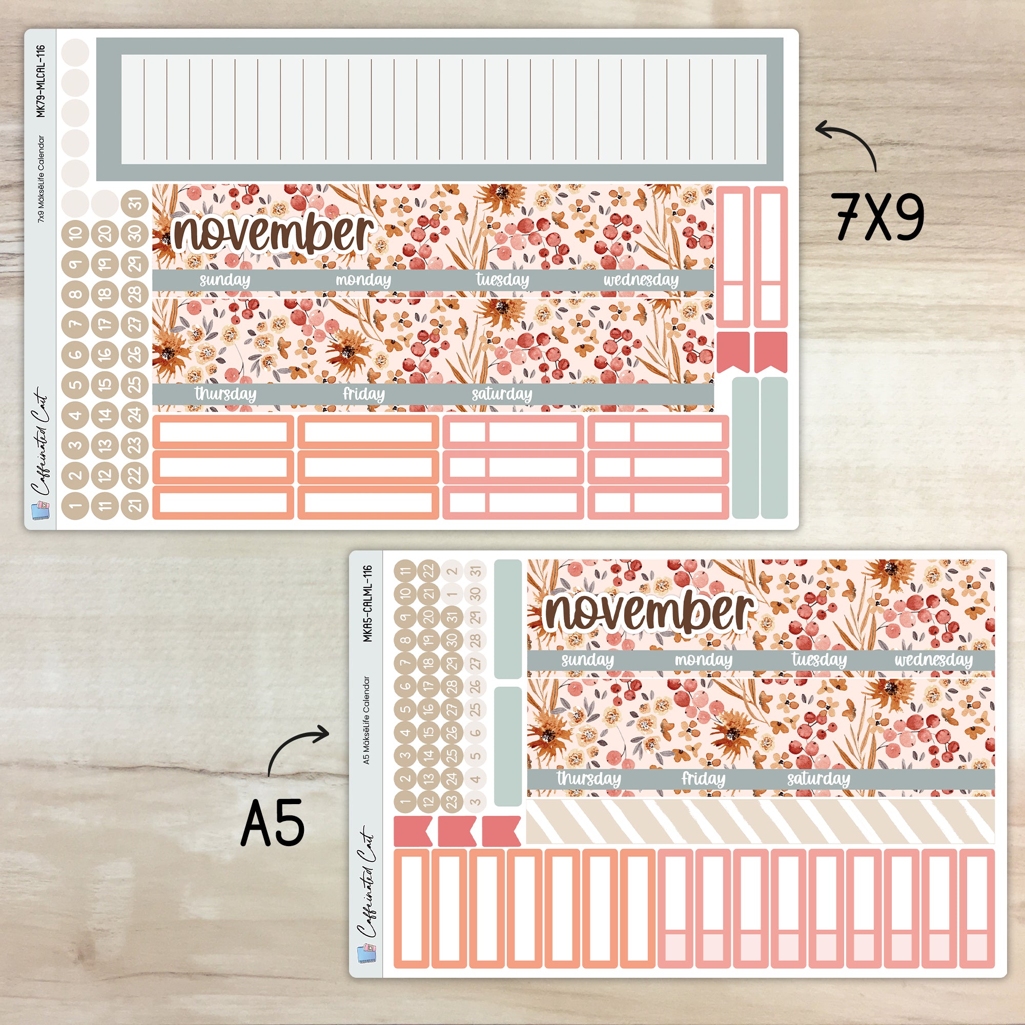 Calendar Kit for MAKSELIFE Planners - Cranberry Frost [ 116 ]