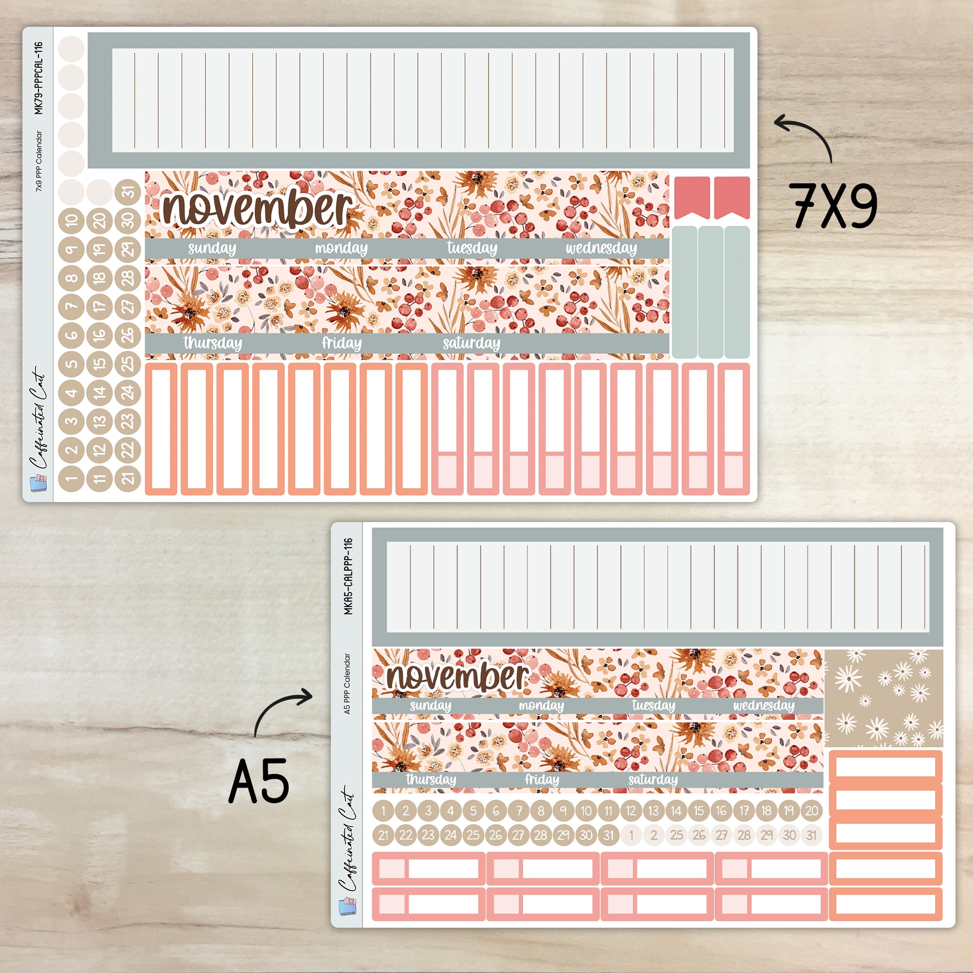 Calendar Kit for PLUM PAPER Planners - Cranberry Frost [ 116 ]