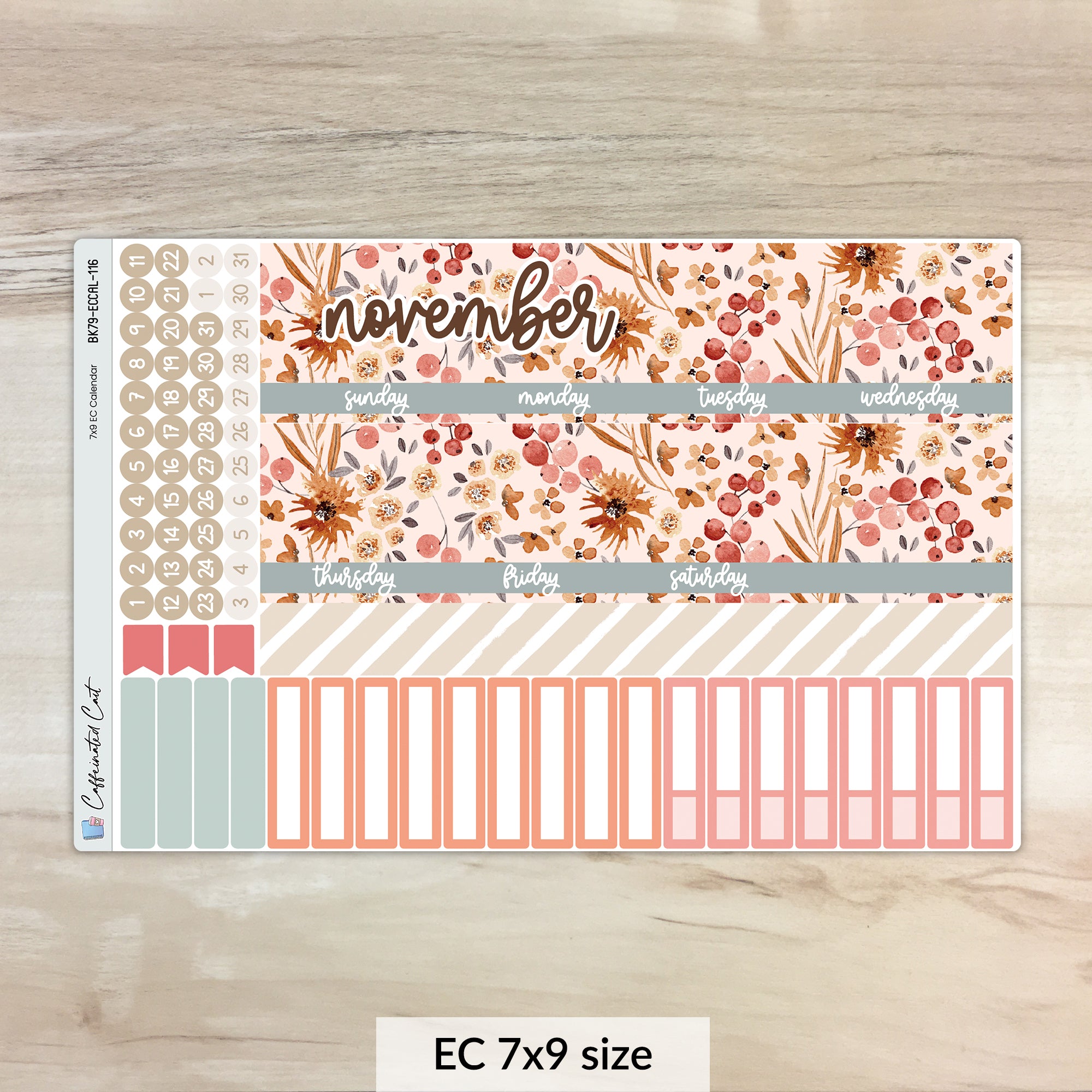 Calendar Kit for ERIN CONDREN Planners - Cranberry Frost [ 116 ]