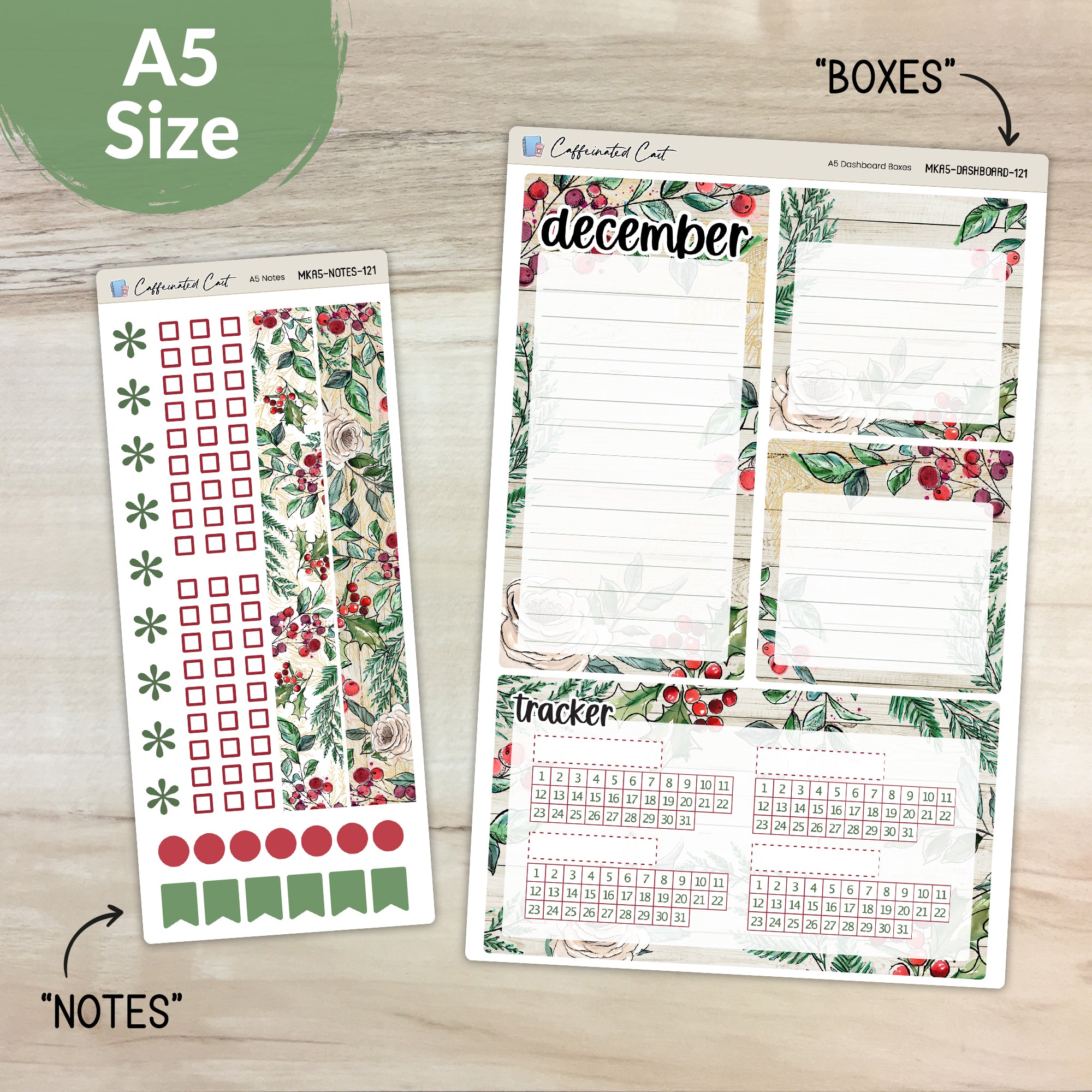 Dashboard & Notes Kit for ERIN CONDREN Planners - Christmas Berry [ 121 ]