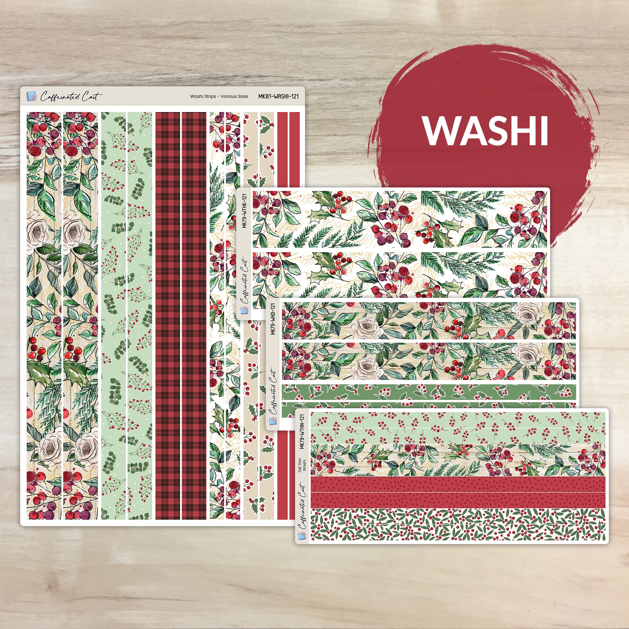 Washi Strips - Christmas Berry [ 121 ]