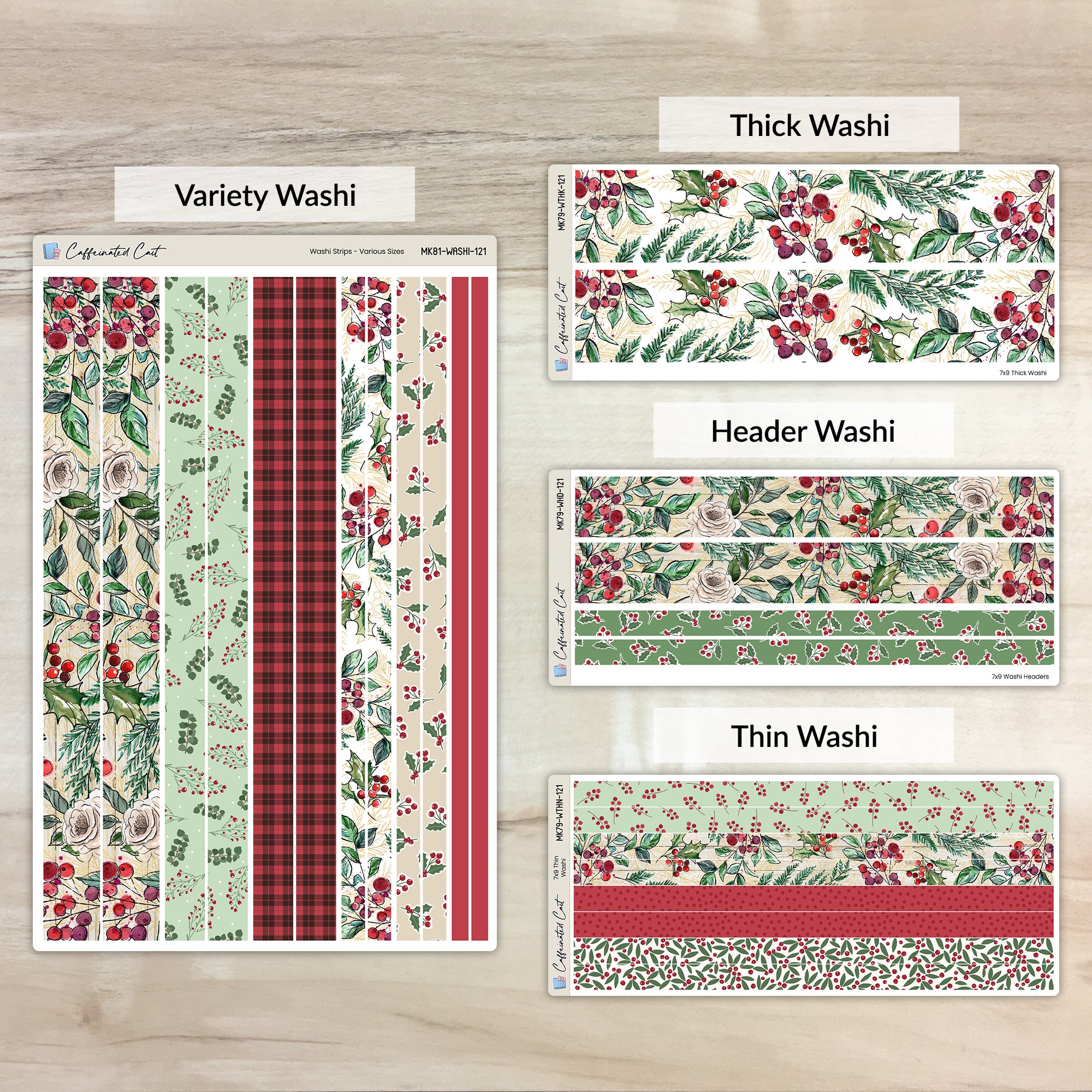 Washi Strips - Christmas Berry [ 121 ]