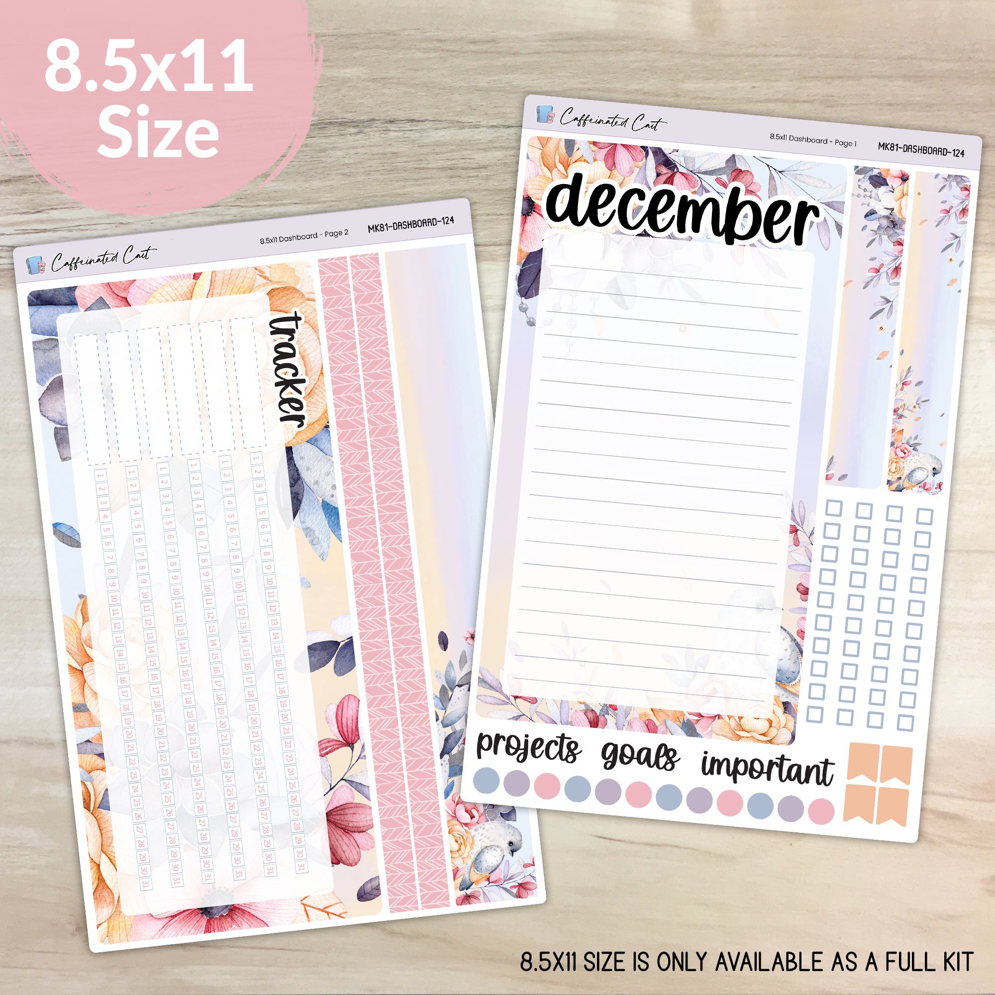 Dashboard & Notes Kit for ERIN CONDREN Planners - Daybreak [ 124 ]