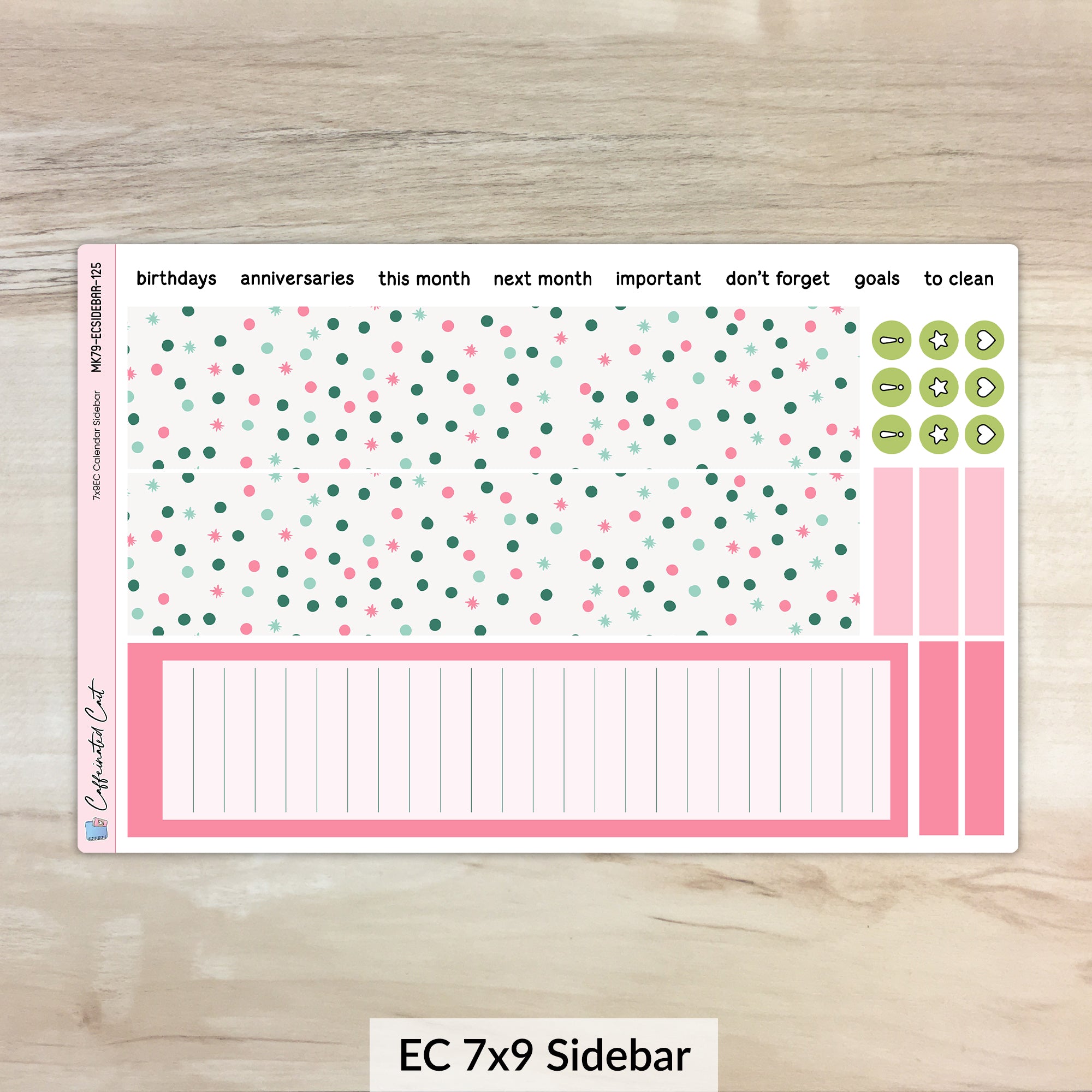 Calendar Kit for ERIN CONDREN Planners - Peppermint Cocoa [ 125 ]