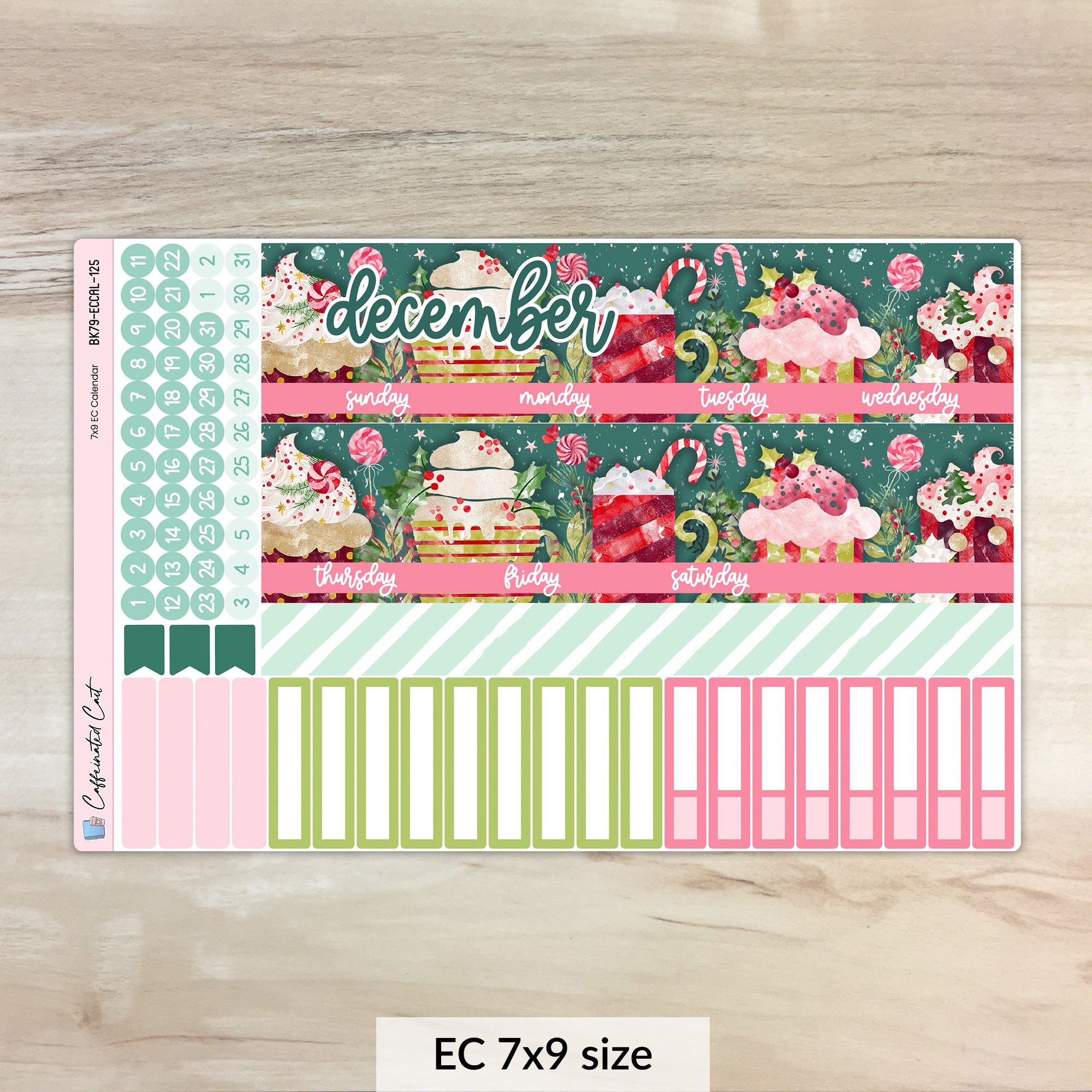 Calendar Kit for ERIN CONDREN Planners - Peppermint Cocoa [ 125 ]