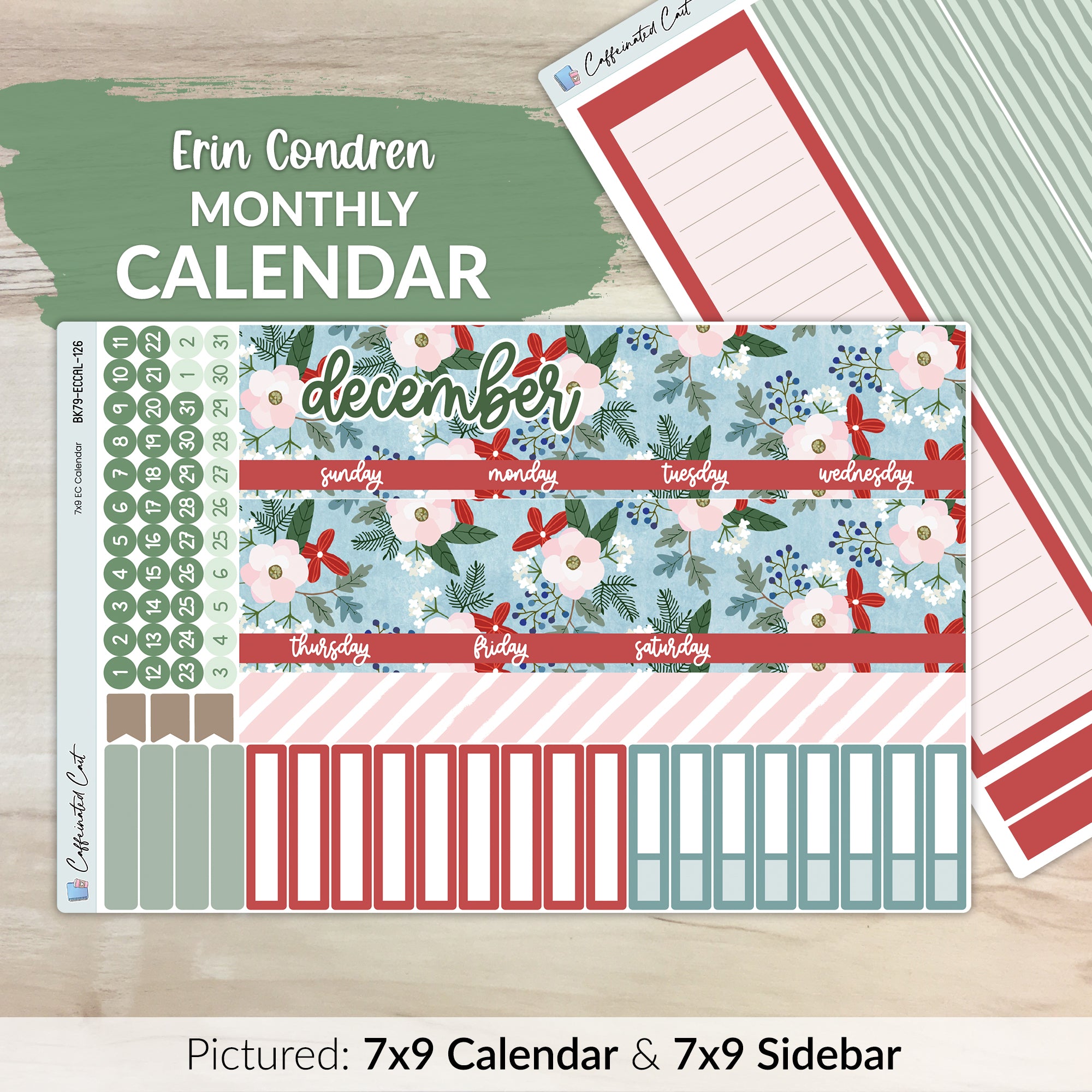 Calendar Kit for ERIN CONDREN Planners - Holly Jolly [ 126 ]