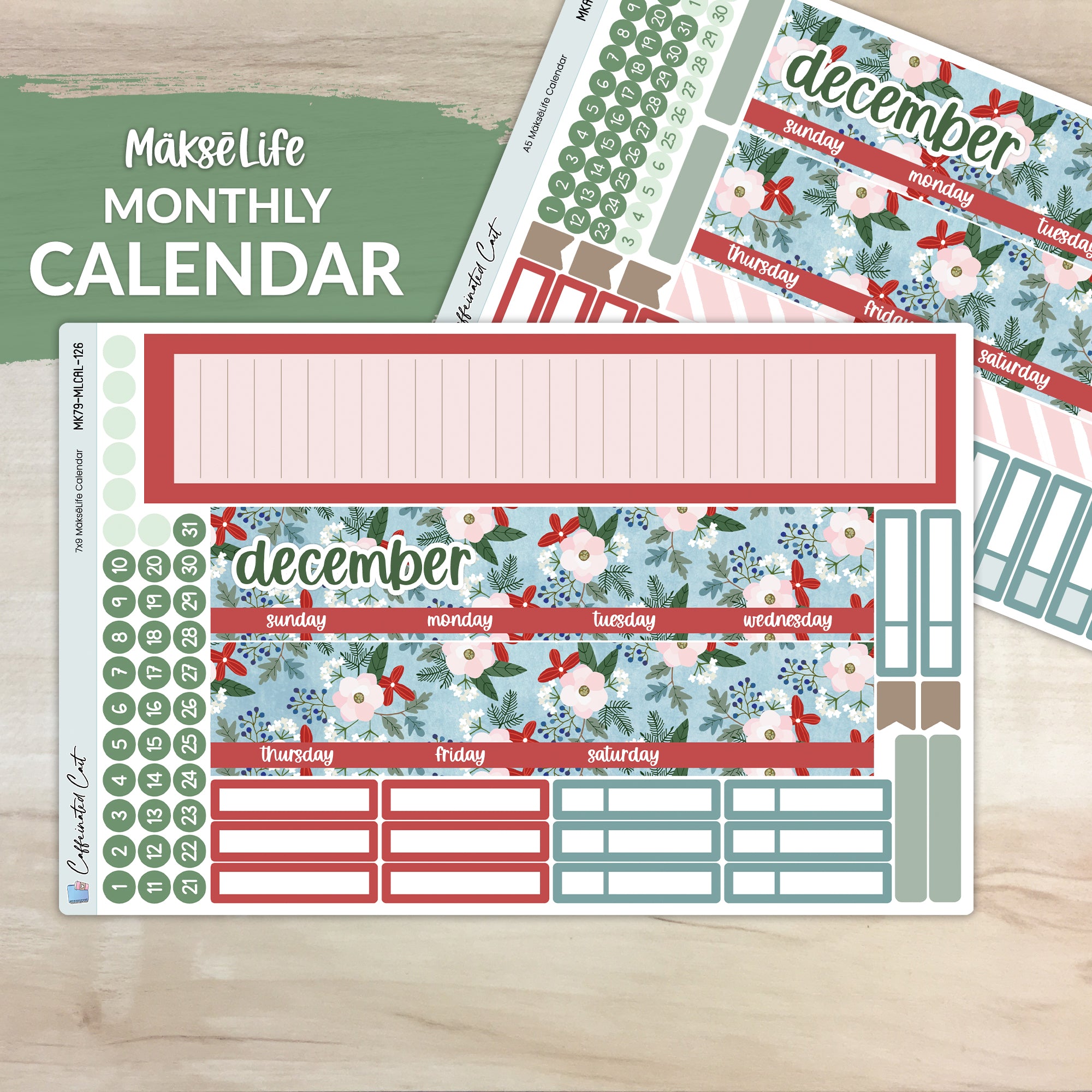 Calendar Kit for MAKSELIFE Planners - Holly Jolly [ 126 ]