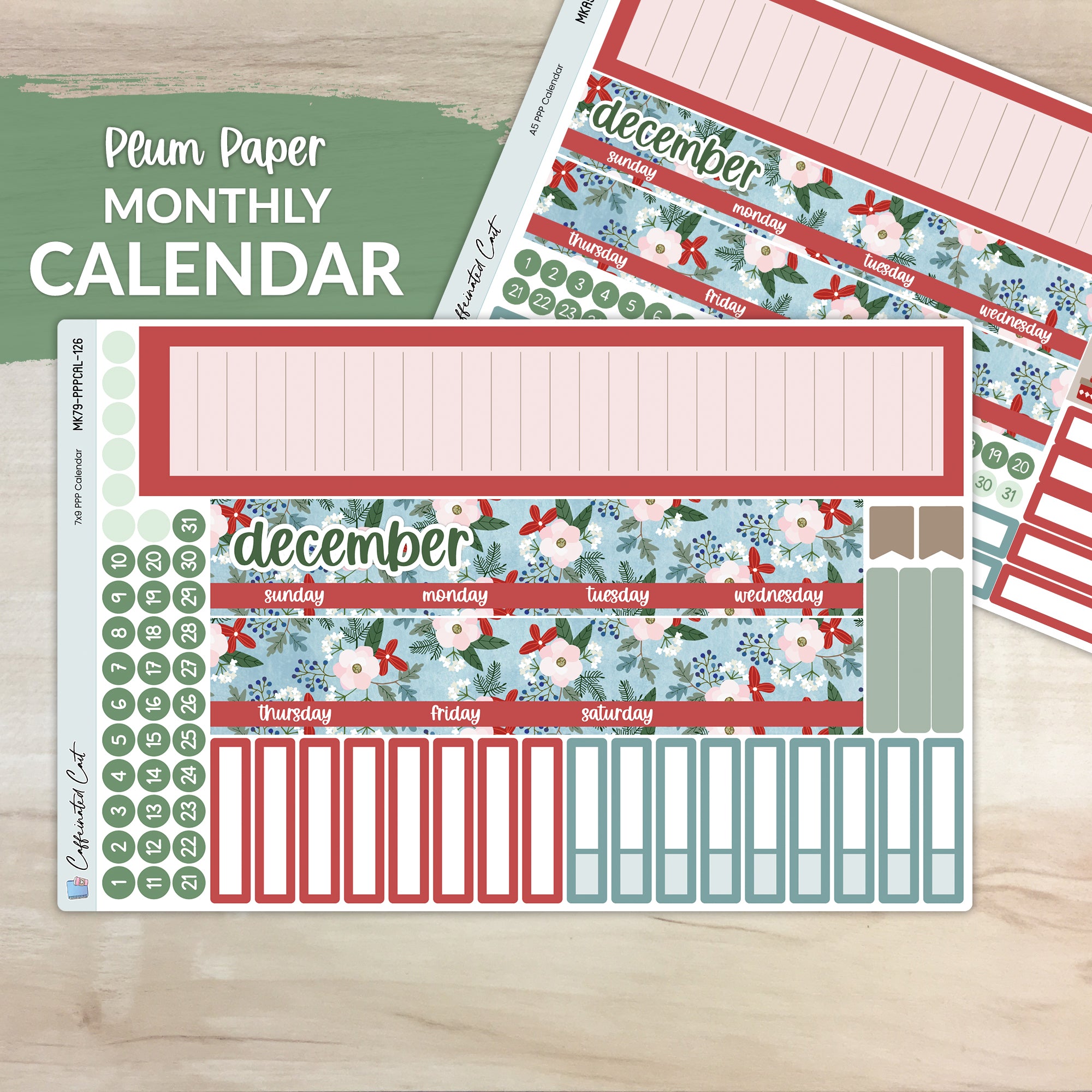 Calendar Kit for PLUM PAPER Planners - Holly Jolly [ 126 ]