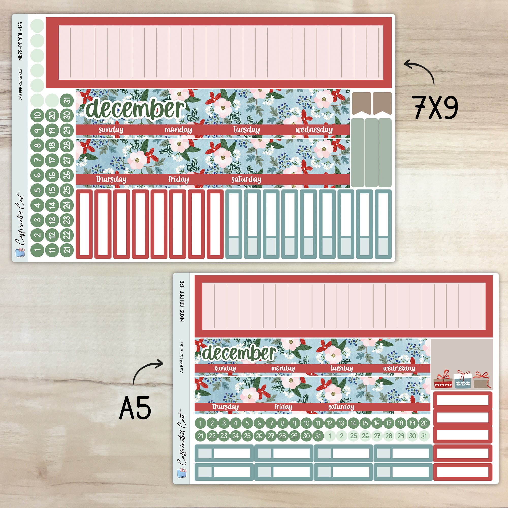 Calendar Kit for PLUM PAPER Planners - Holly Jolly [ 126 ]