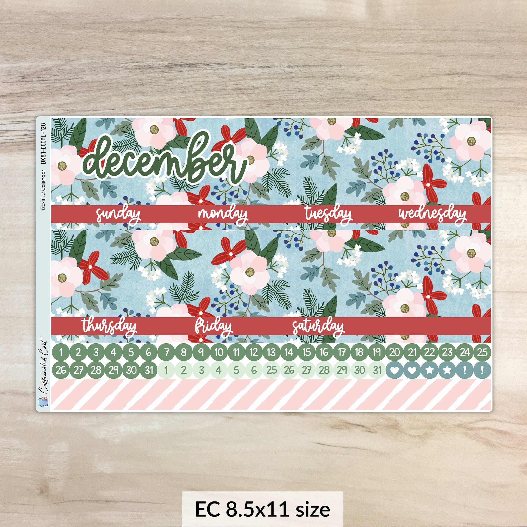 Calendar Kit for ERIN CONDREN Planners - Holly Jolly [ 126 ]