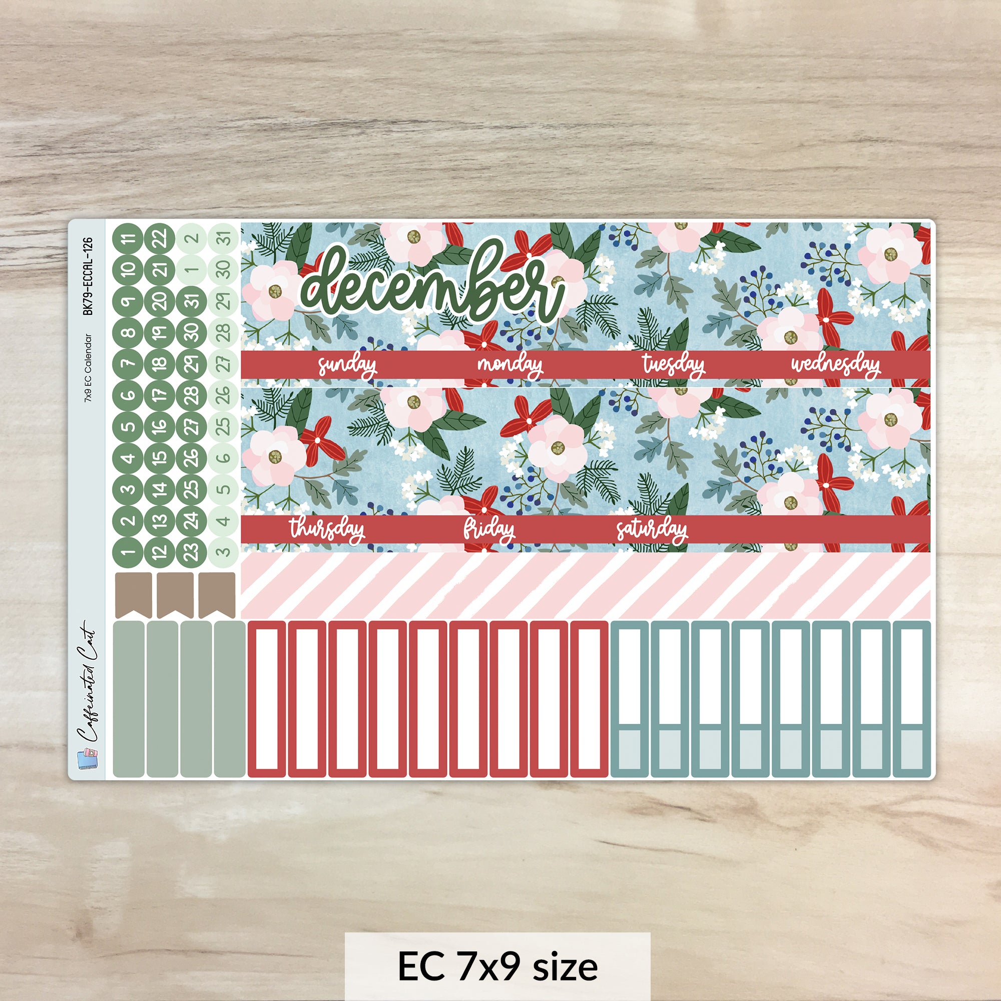 Calendar Kit for ERIN CONDREN Planners - Holly Jolly [ 126 ]