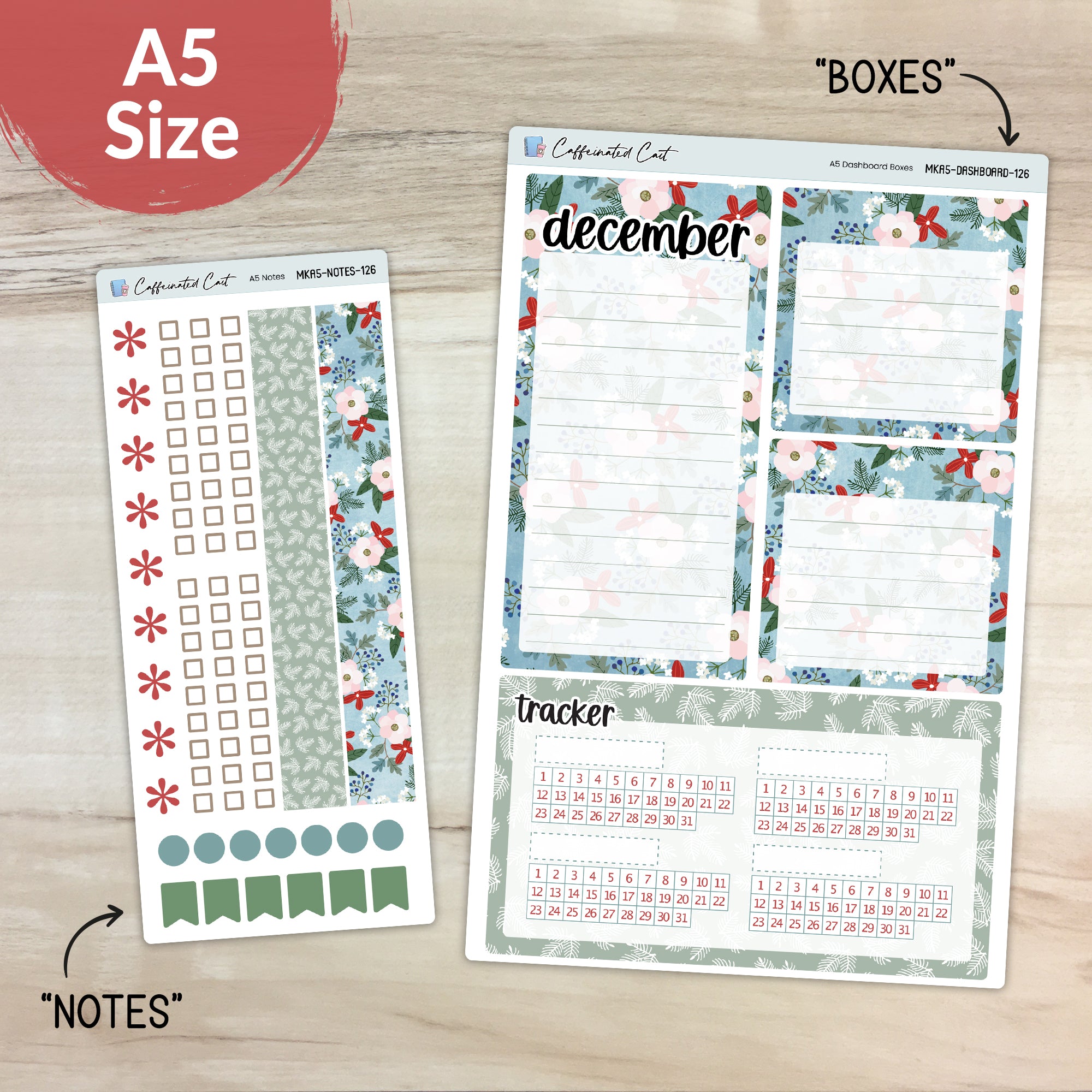 Dashboard & Notes Kit for ERIN CONDREN Planners - Holly Jolly [ 126 ]