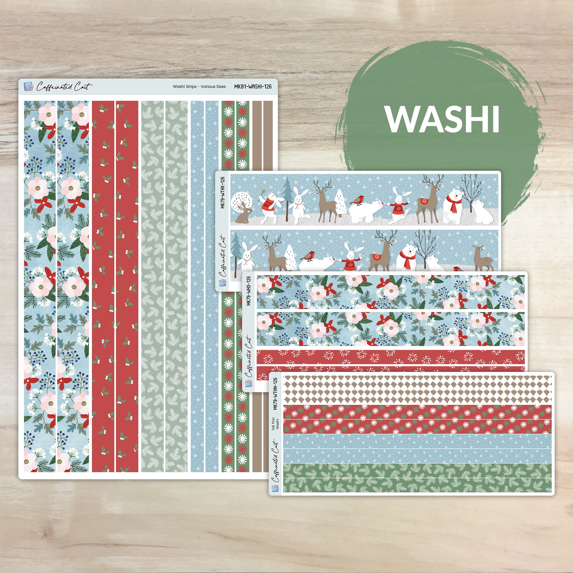 Washi Strips - Holly Jolly [ 126 ]