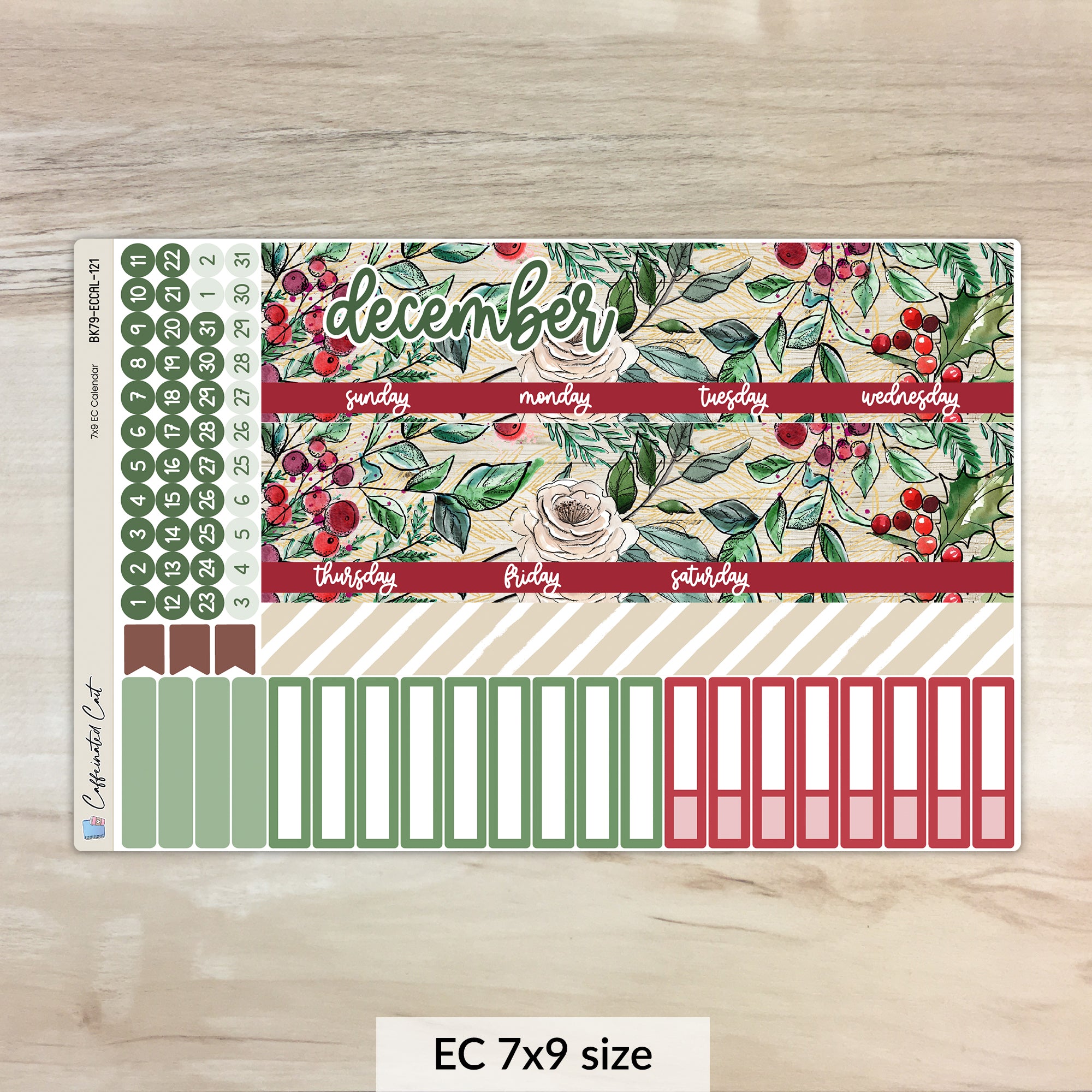 Calendar Kit for ERIN CONDREN Planners - Christmas Berry [ 121 ]