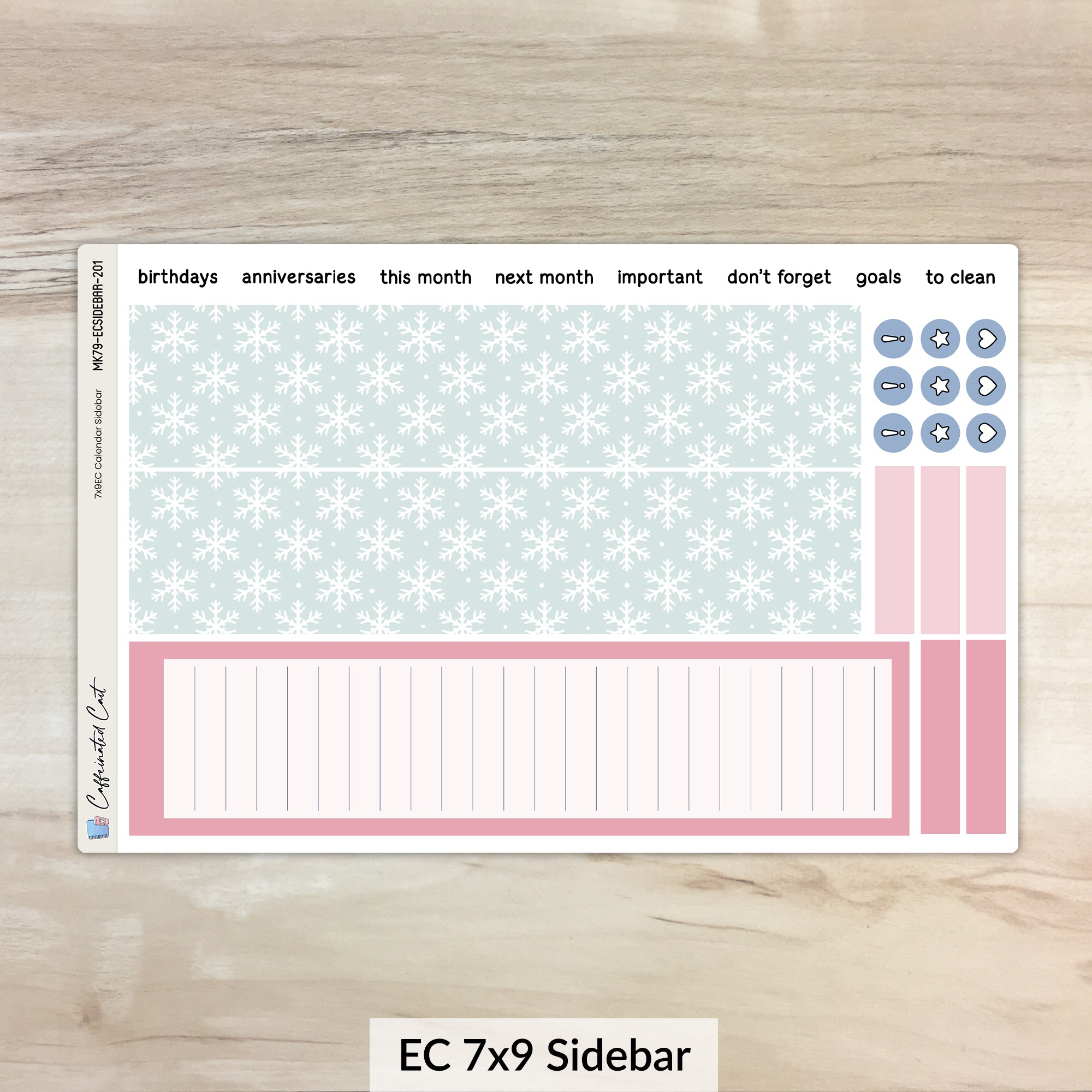 Calendar Kit for ERIN CONDREN Planners - Arctic [ 201 ]