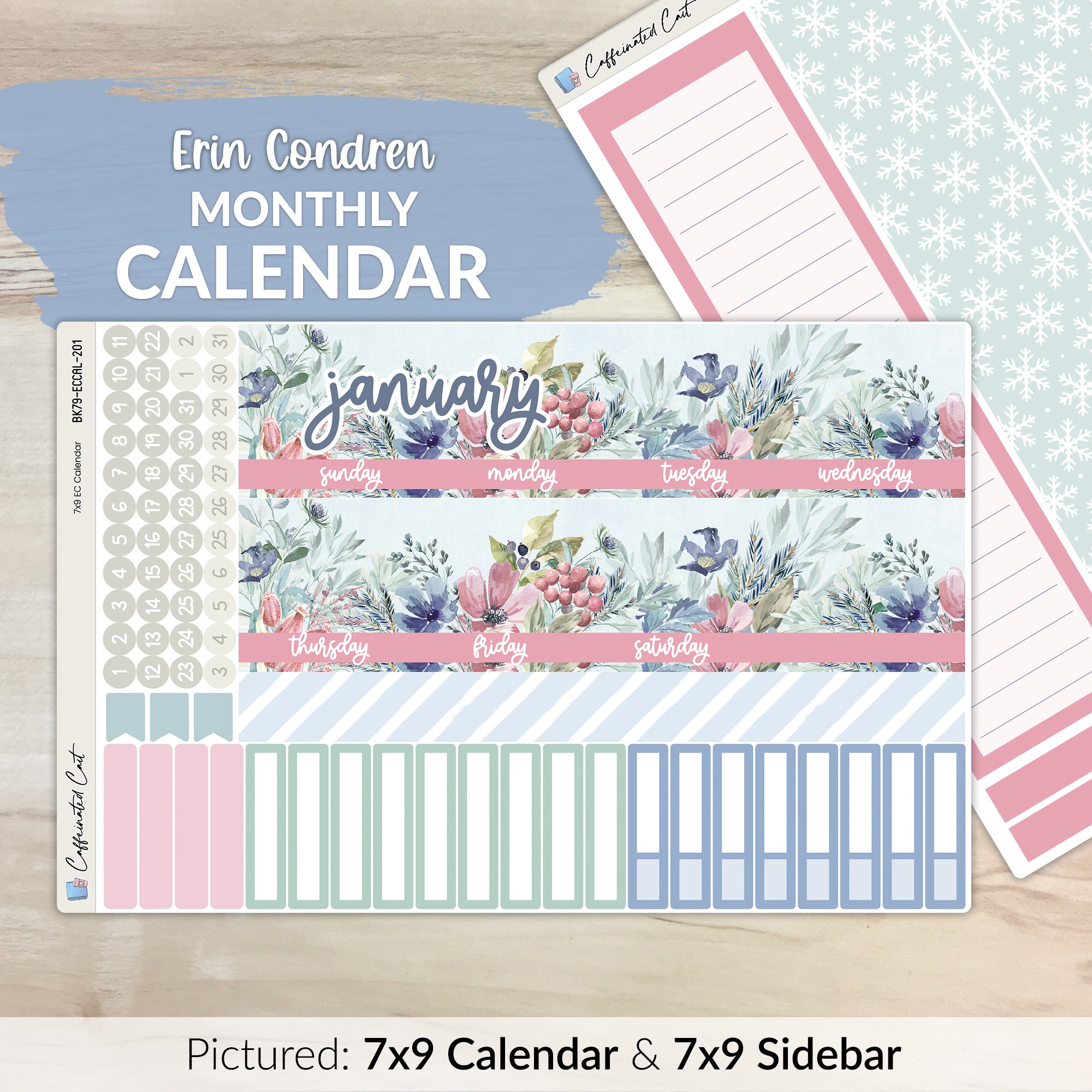 Calendar Kit for ERIN CONDREN Planners - Arctic [ 201 ]