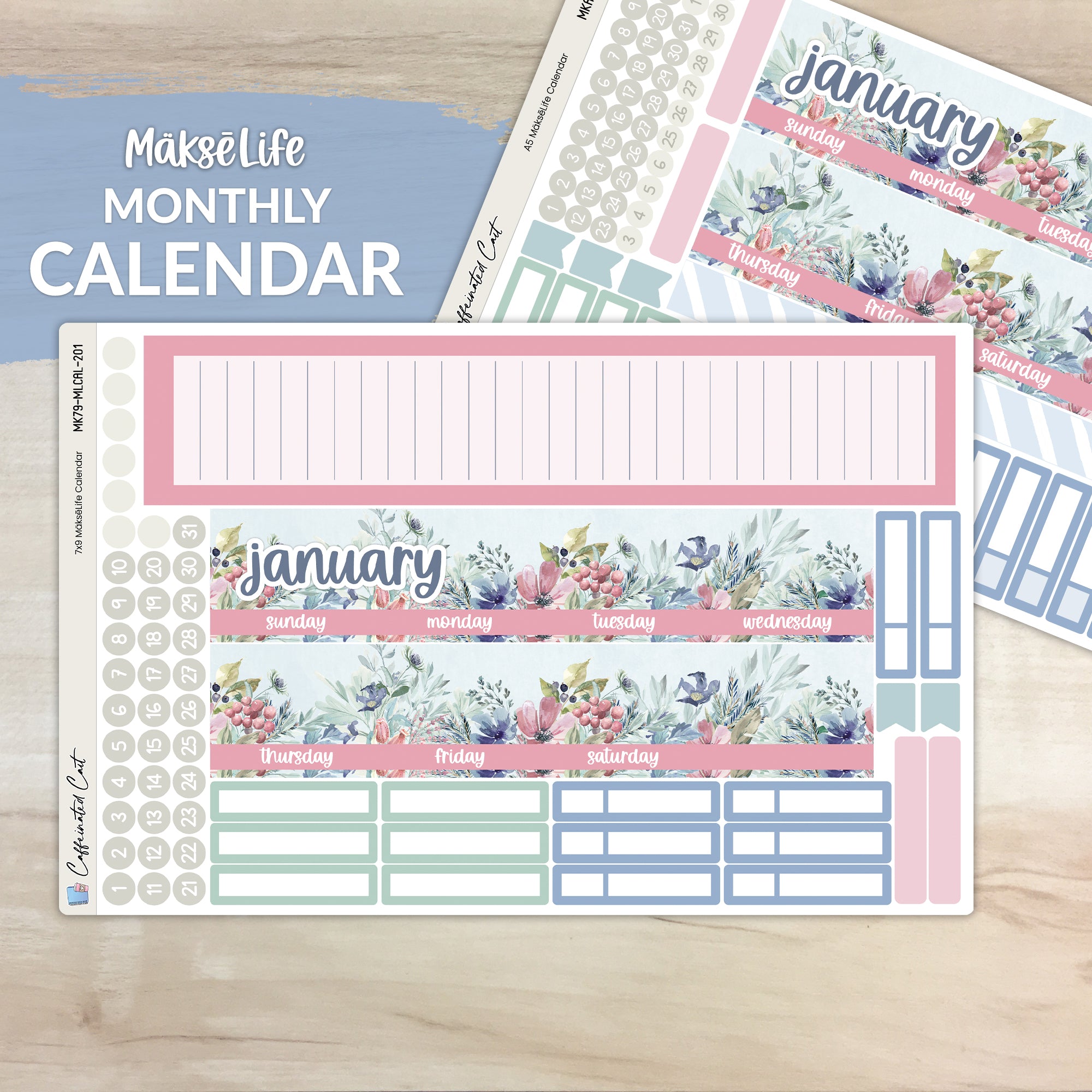 Calendar Kit for MAKSELIFE Planners - Arctic [ 201 ]