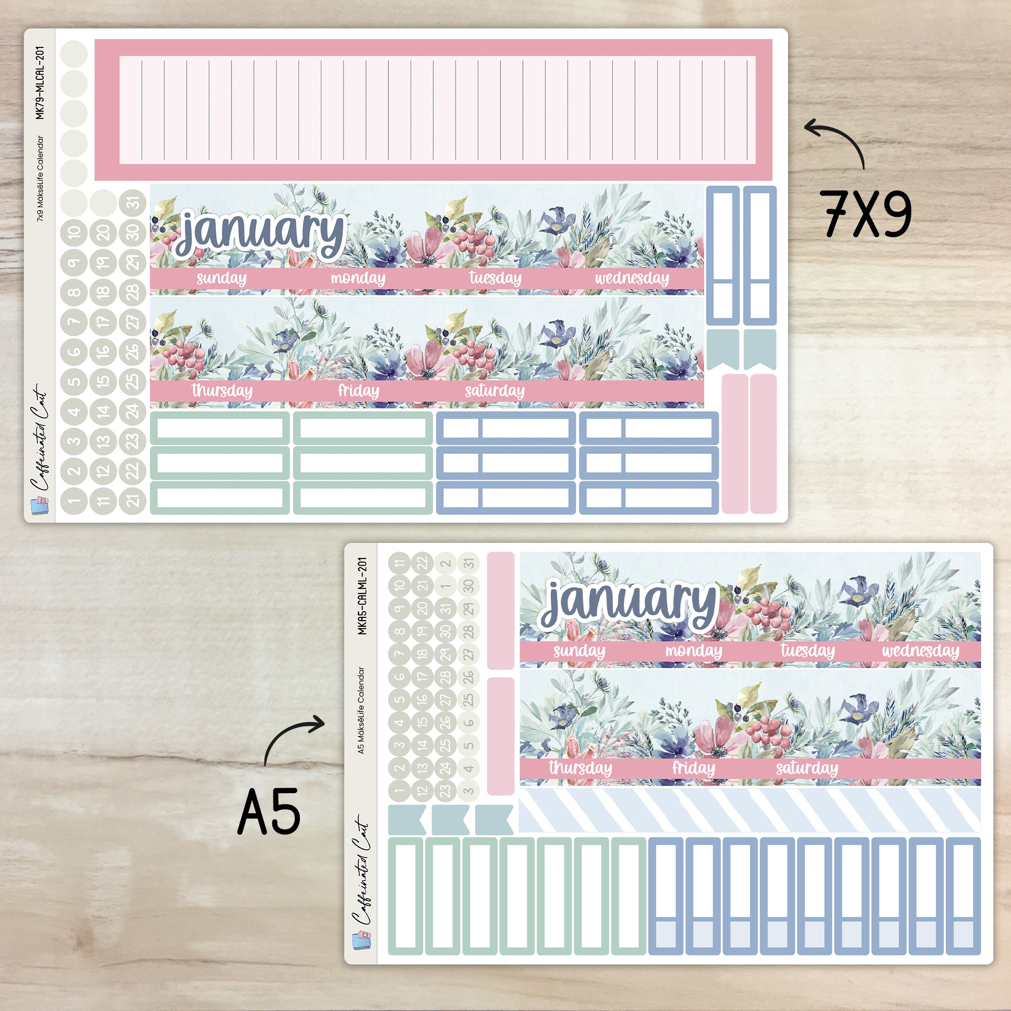 Calendar Kit for MAKSELIFE Planners - Arctic [ 201 ]