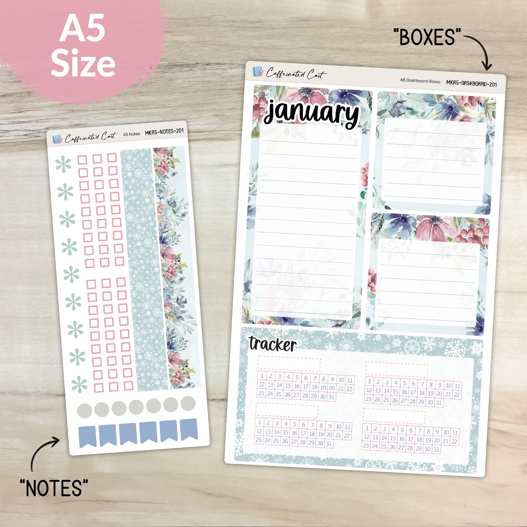 Dashboard & Notes Kit for ERIN CONDREN Planners - Arctic [ 201 ]