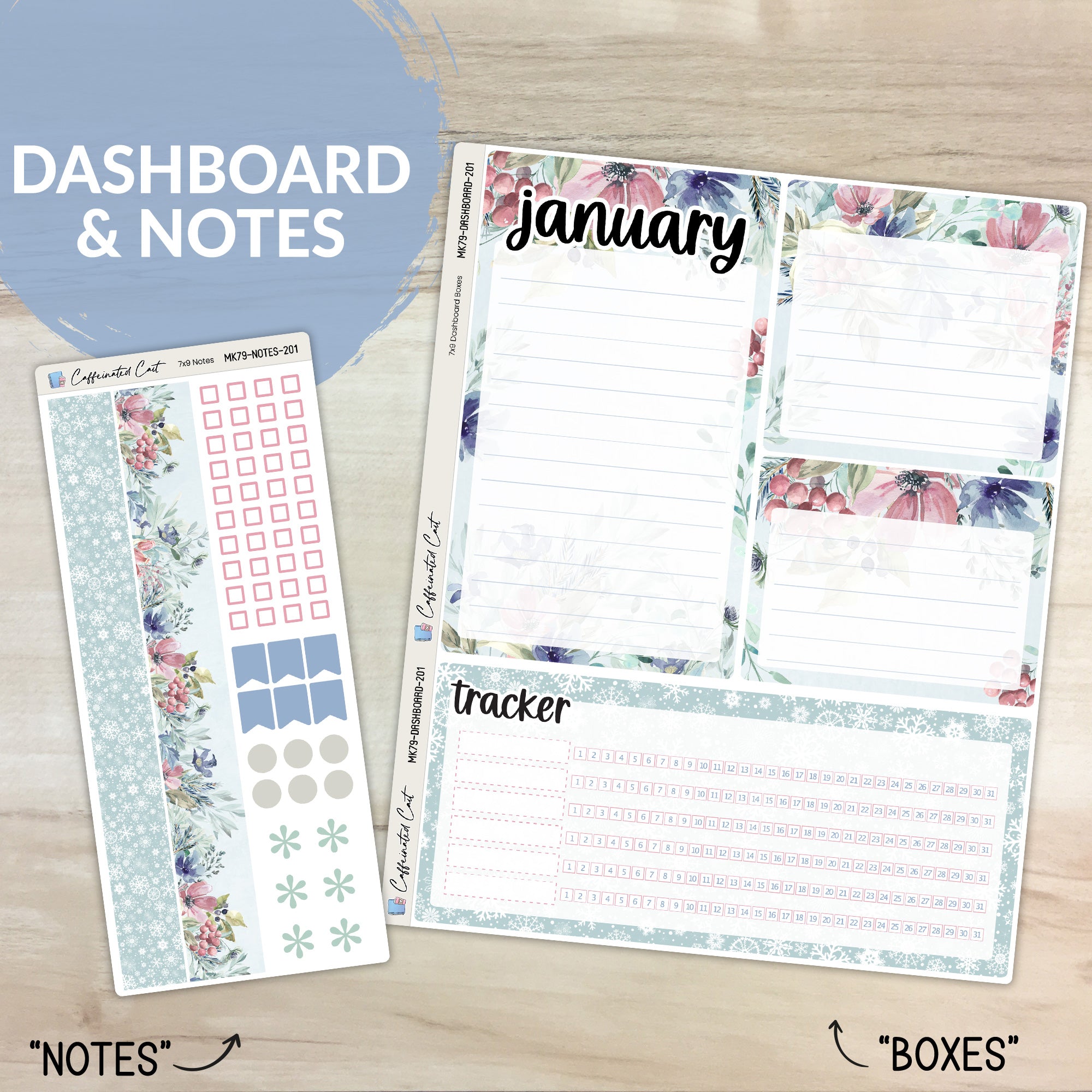 Dashboard & Notes Kit for ERIN CONDREN Planners - Arctic [ 201 ]