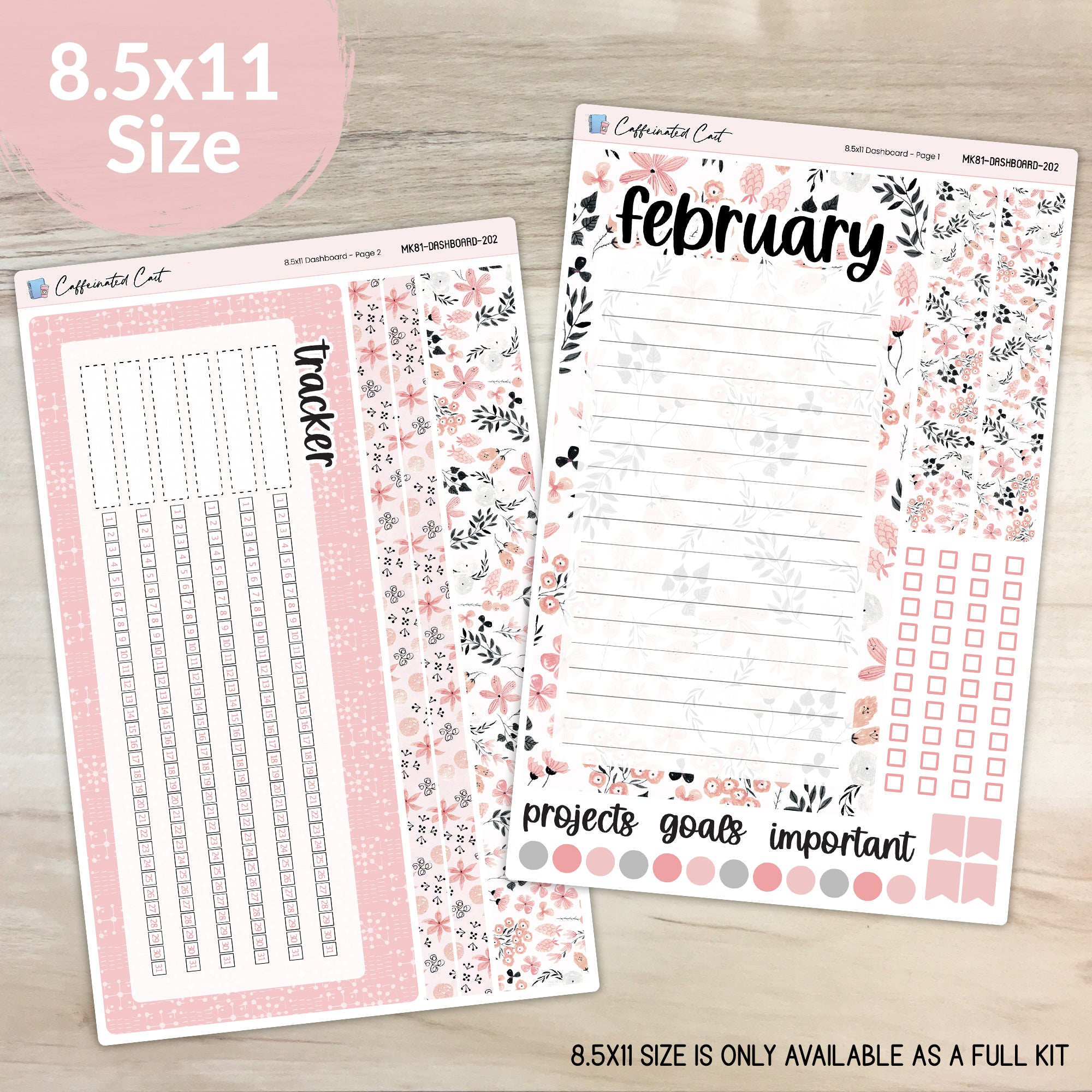 Dashboard & Notes Kit for ERIN CONDREN Planners - Flirt [ 202 ]