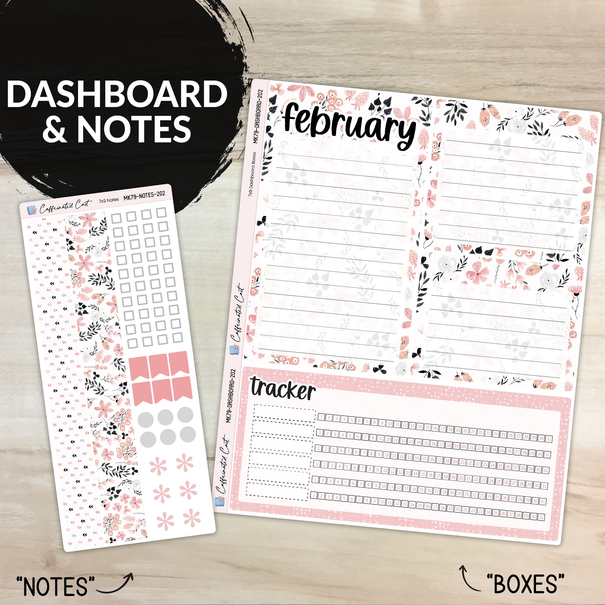 Dashboard & Notes Kit for ERIN CONDREN Planners - Flirt [ 202 ]