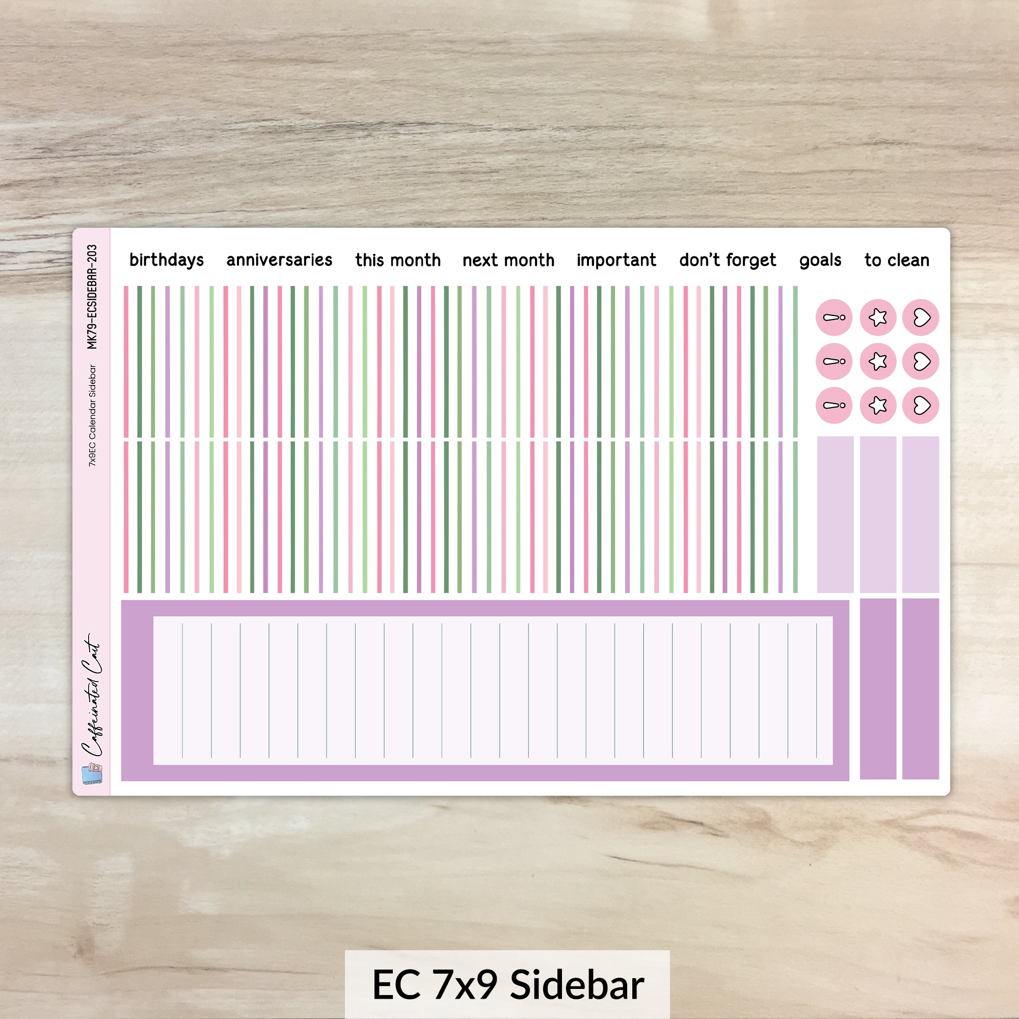 Calendar Kit for ERIN CONDREN Planners - Renew [ 203 ]