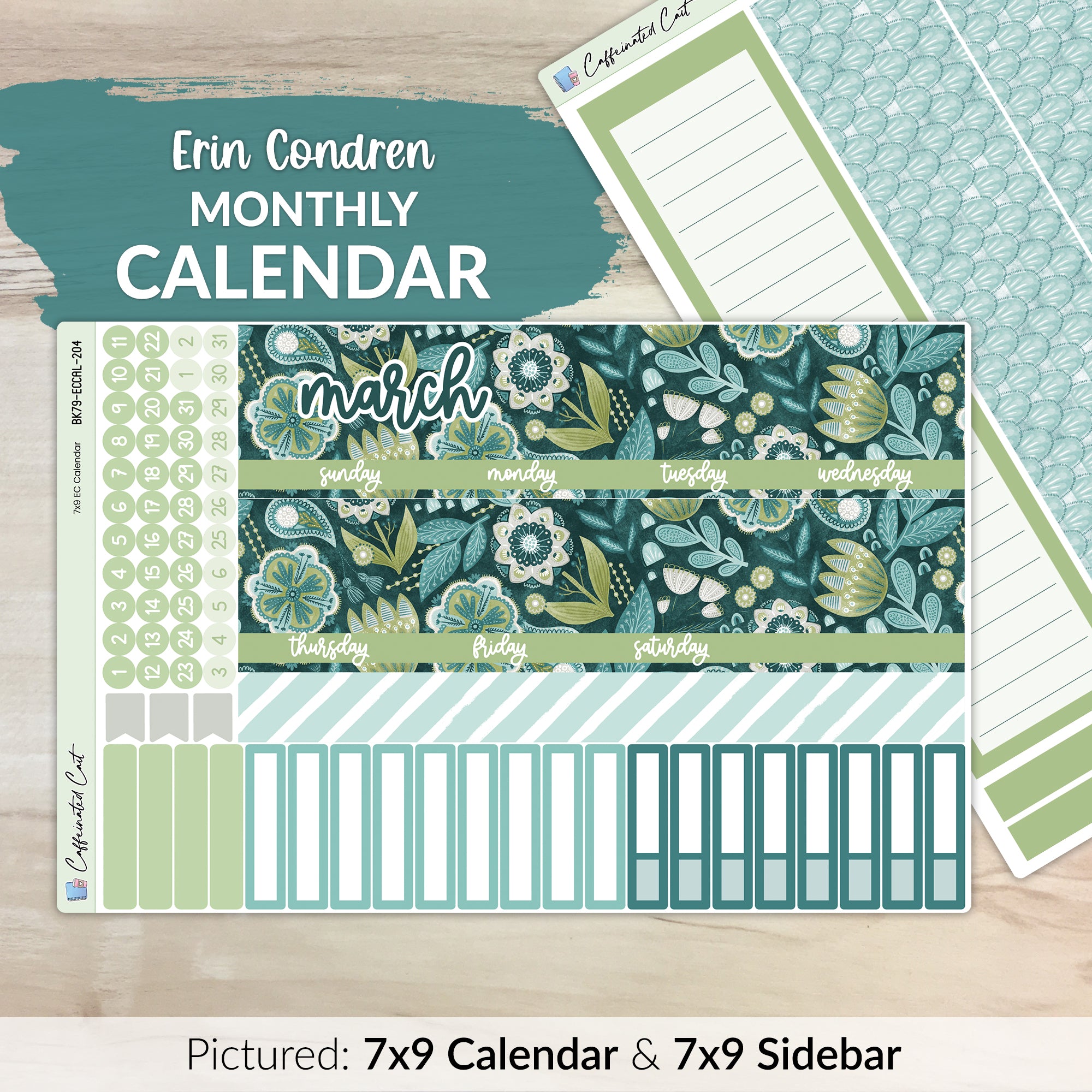 Calendar Kit for ERIN CONDREN Planners - Paisley [ 204 ]