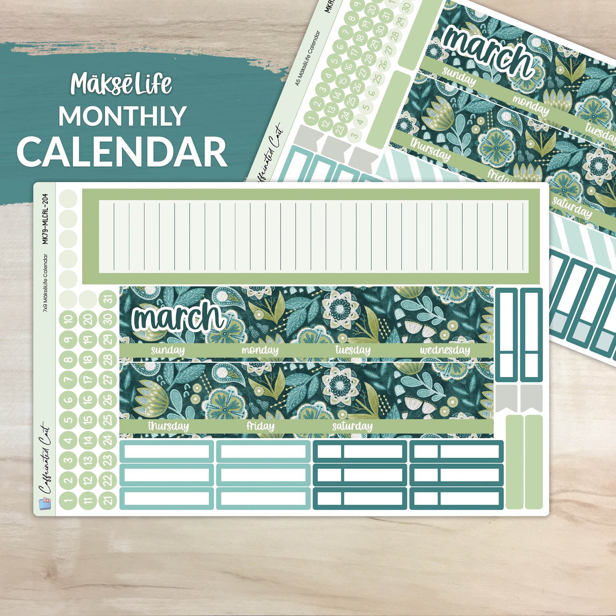 Calendar Kit for MAKSELIFE Planners - Paisley [ 204 ]