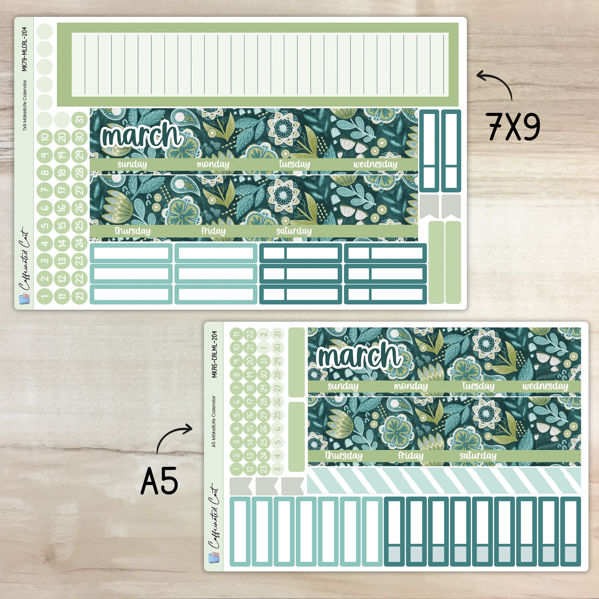 Calendar Kit for MAKSELIFE Planners - Paisley [ 204 ]