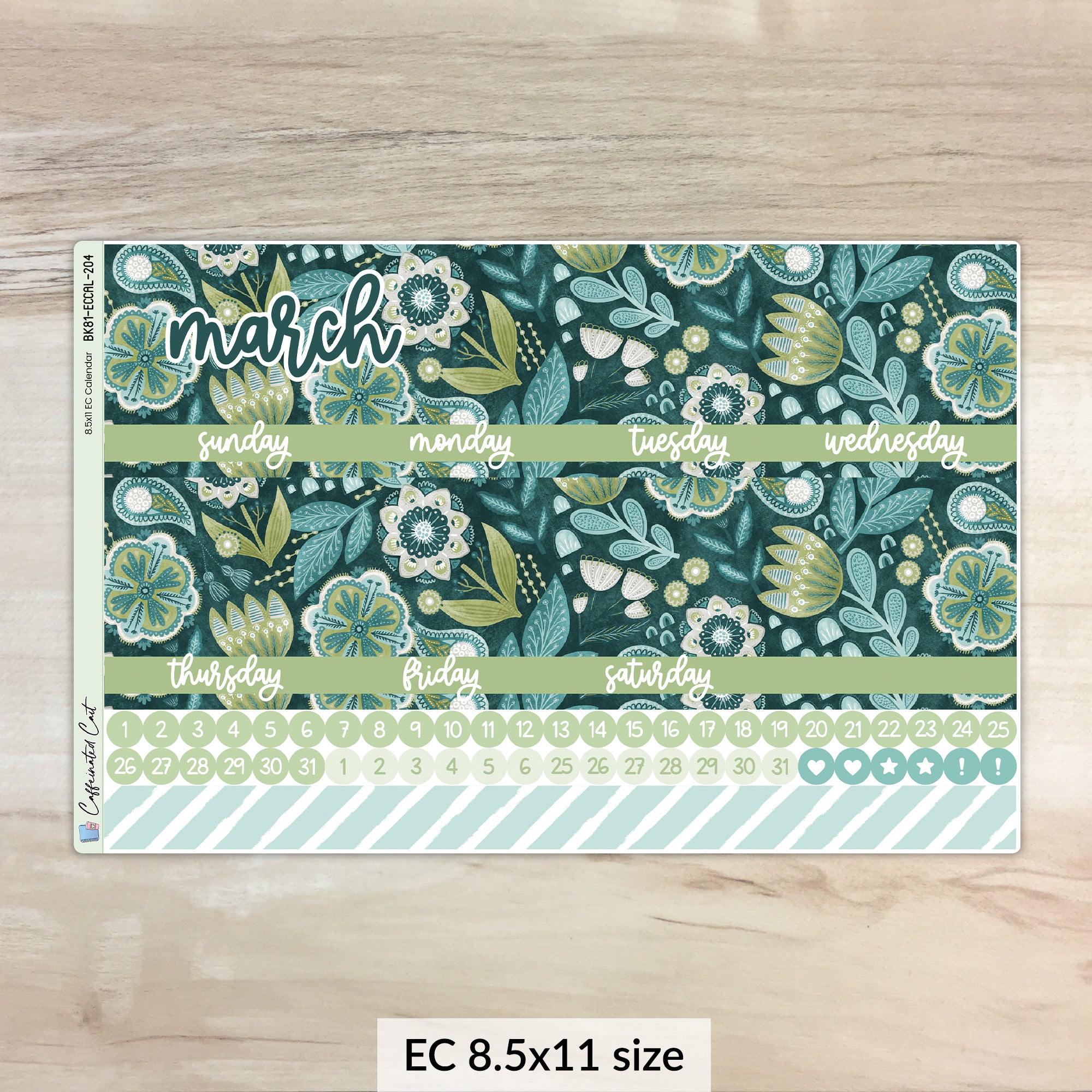 Calendar Kit for ERIN CONDREN Planners - Paisley [ 204 ]