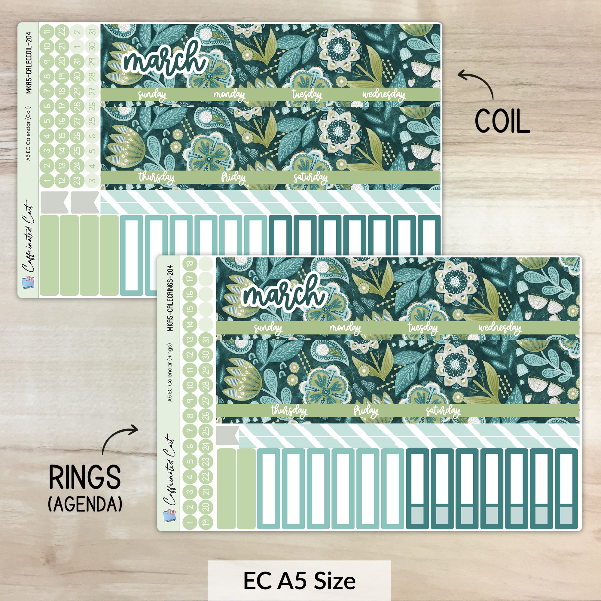 Calendar Kit for ERIN CONDREN Planners - Paisley [ 204 ]